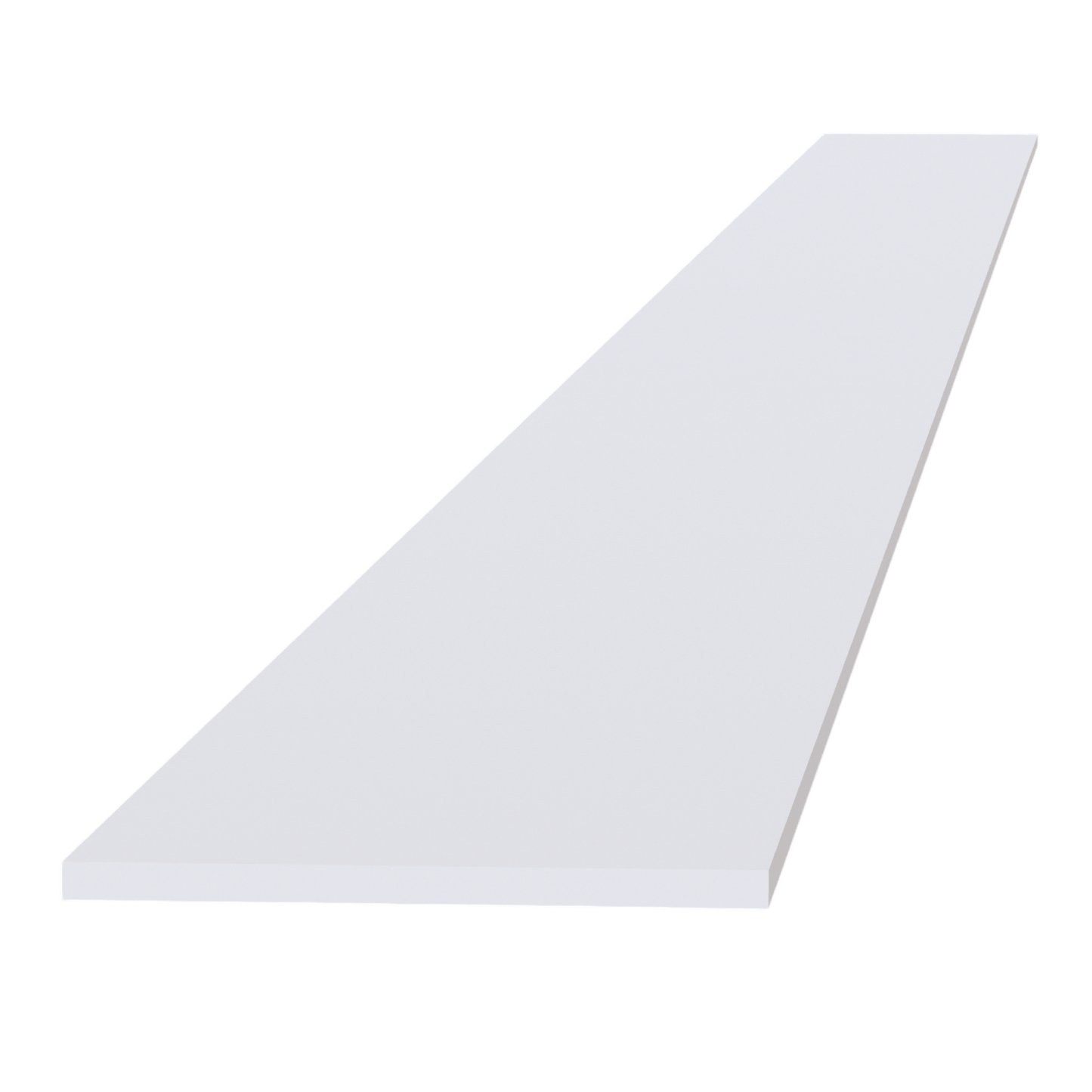 SF-TK8: Frost White Slim Shaker 96"W x 4-1/2"H x 1/4"D Toe Kick Plate