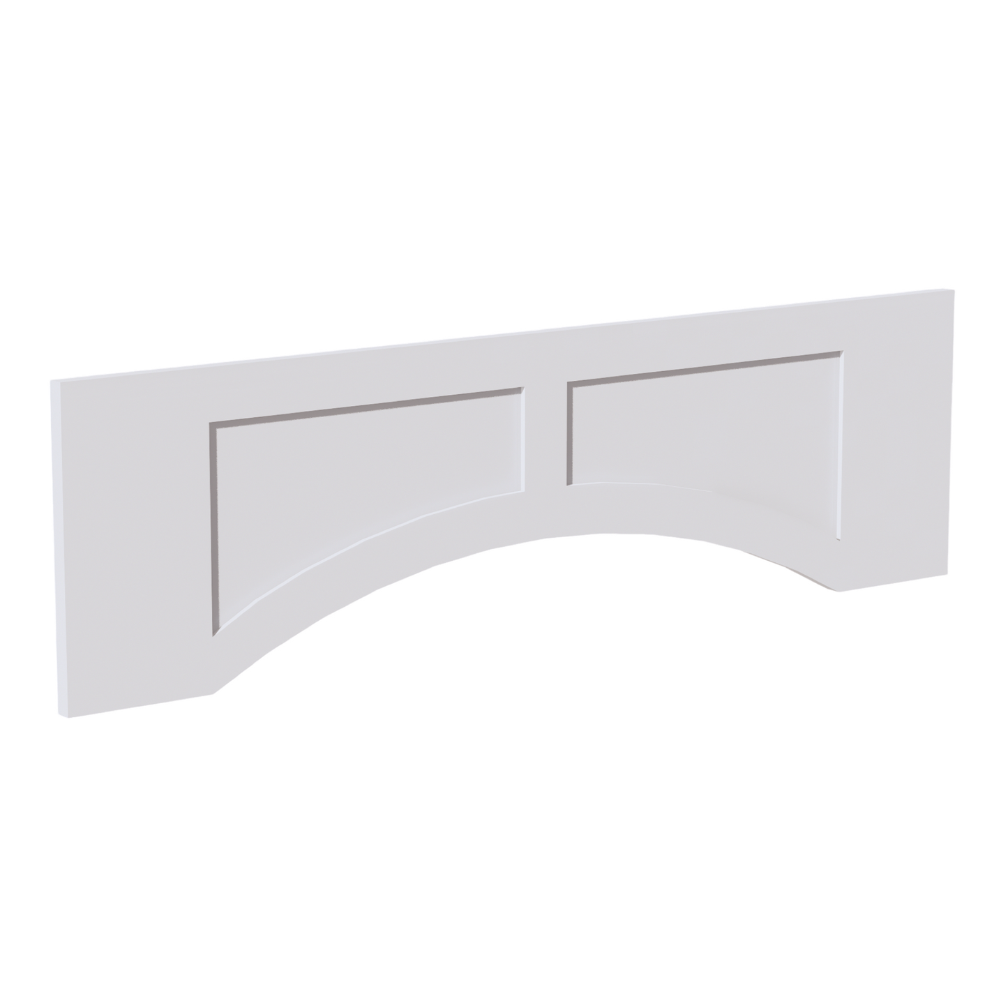 SF-VARP42: Frost White Slim Shaker 42"W x 12"H x 3/4"D Arched Valance with Raised Panel