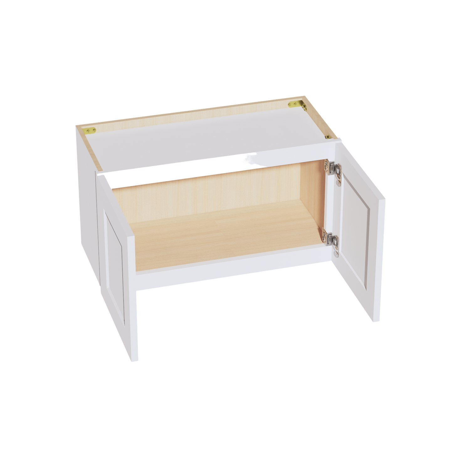 HF-W2715: Frost White Shaker 27"W x 15"H 2 Doors Standard Wall Bridge Cabinet