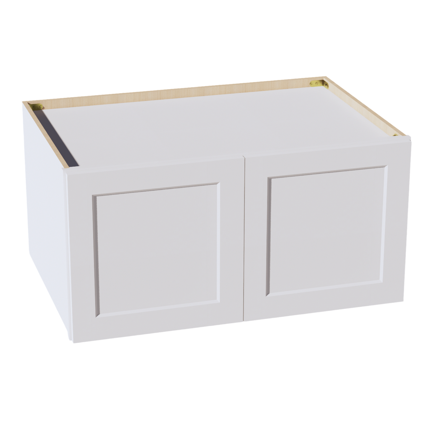 HF-W361824: Frost White Shaker 36"W x 18"H x 24"D 2 Doors Standard Bridge Wall Cabinet