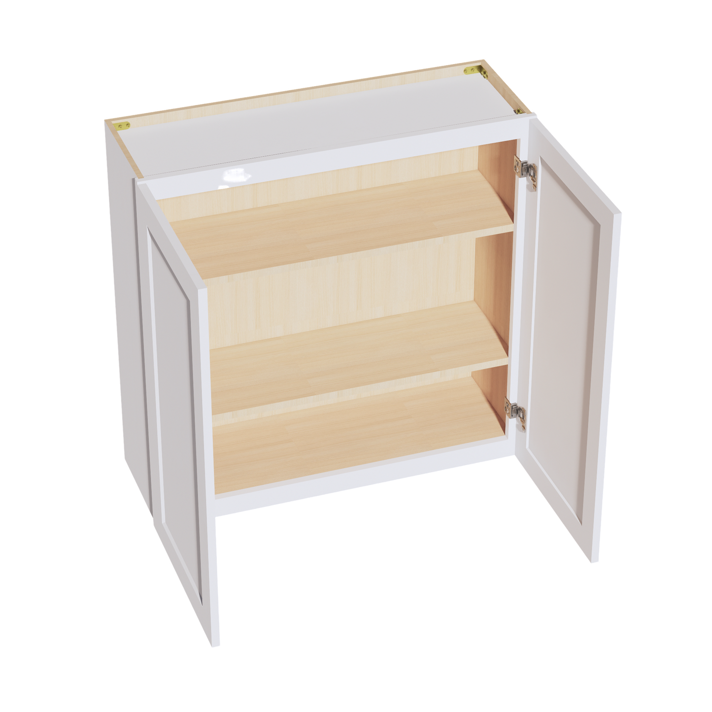 HF-W3636: Frost White Shaker 36"W x 36"H 2 Doors & 2 Shelves Standard Wall Cabinet