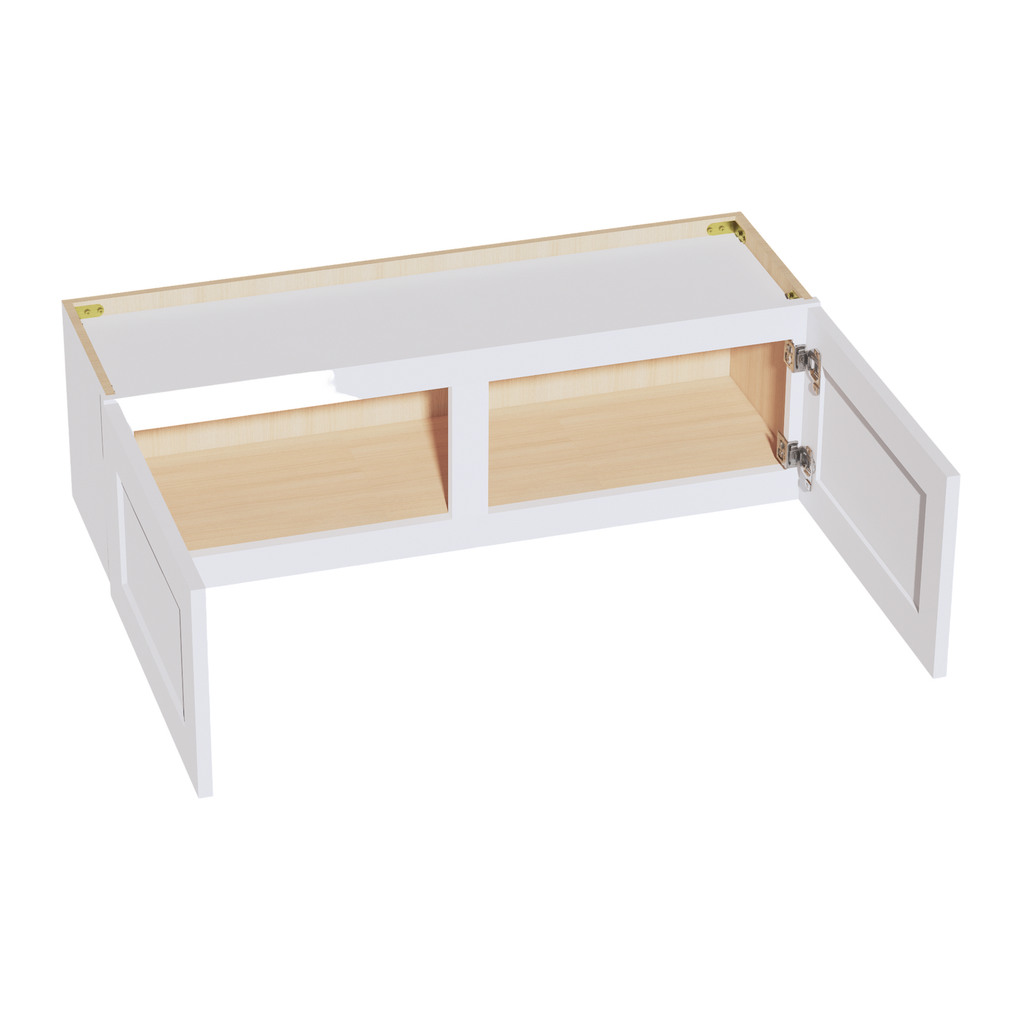 HF-W3912: Frost White Shaker 39"W x 12"H 2 Doors Standard Wall Bridge Cabinet