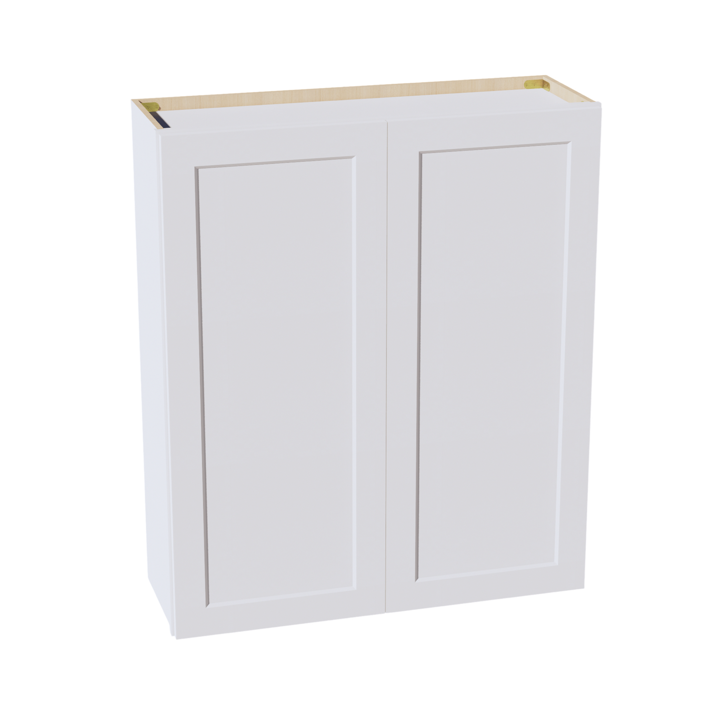 HF-W4242: Frost White Shaker 42"W x 42"H 2 Doors & 3 Shelves Standard Wall Cabinet