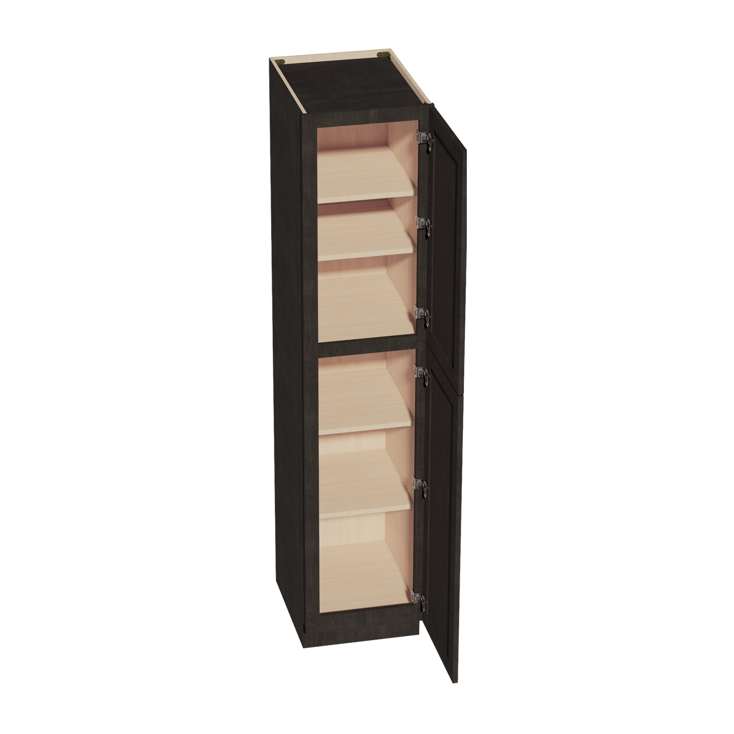HG-TP1884: Dark Gray Shaker 18"W x 84"H x 24"D 2 Doors & 5 Shelves Tall Shelf Pantry Cabinets
