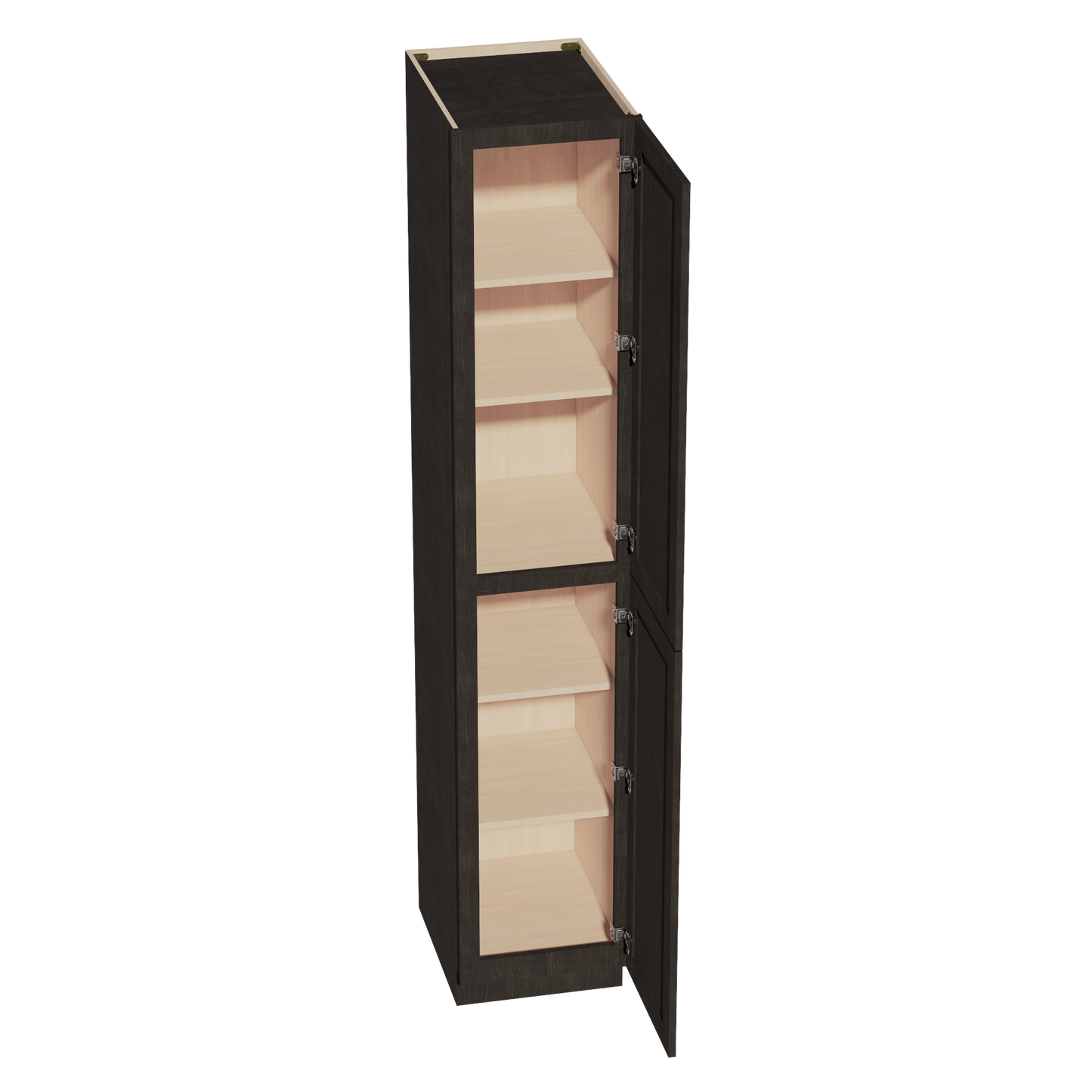 HG-TP1896: Dark Gray Shaker 18"W x 96"H x 24"D 2 Doors & 6 Shelves Tall Shelf Pantry Cabinets