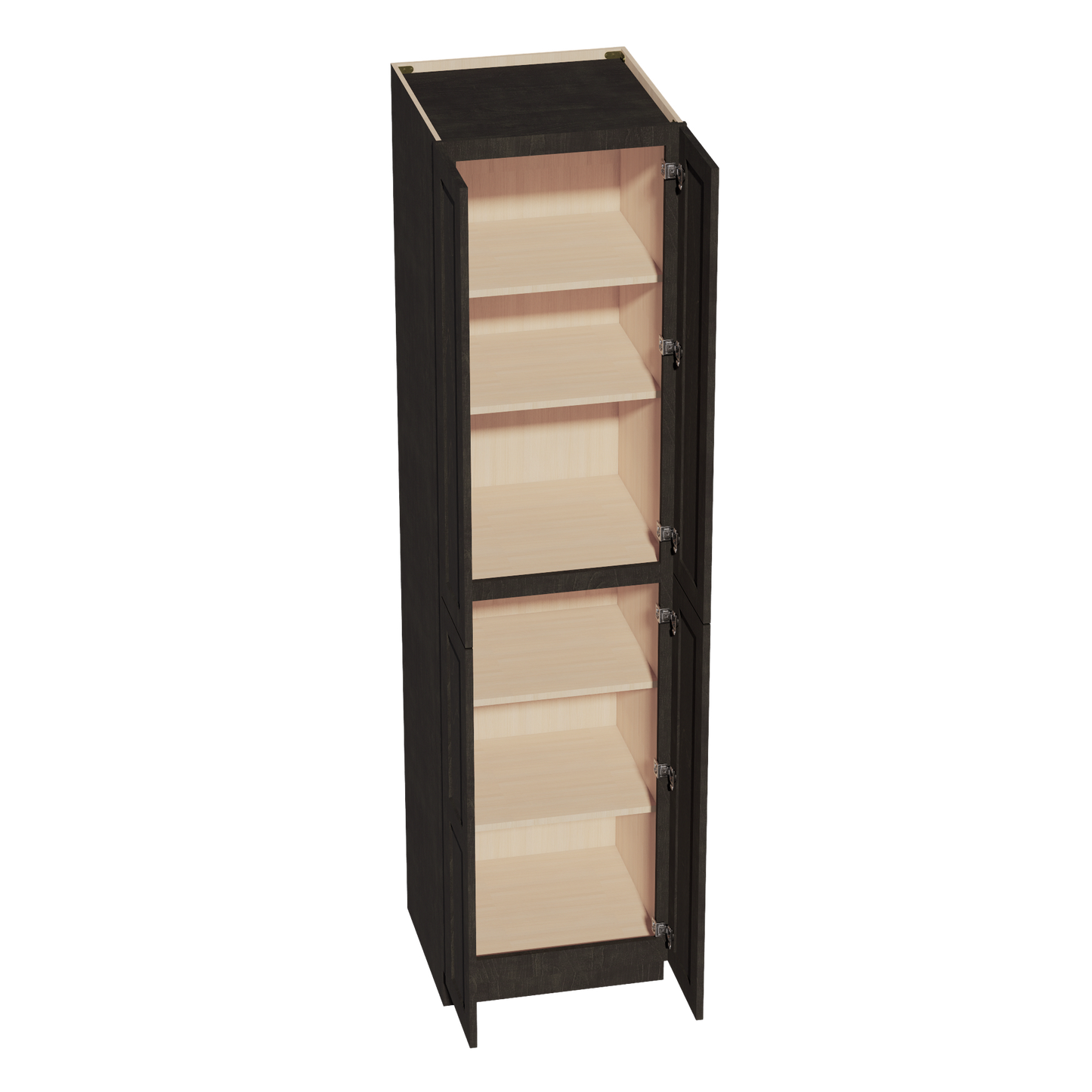 HG-TP2496: Dark Gray Shaker 24"W x 96"H x 24"D 4 Door & 6 Shelves Tall Shelf Pantry Cabinets