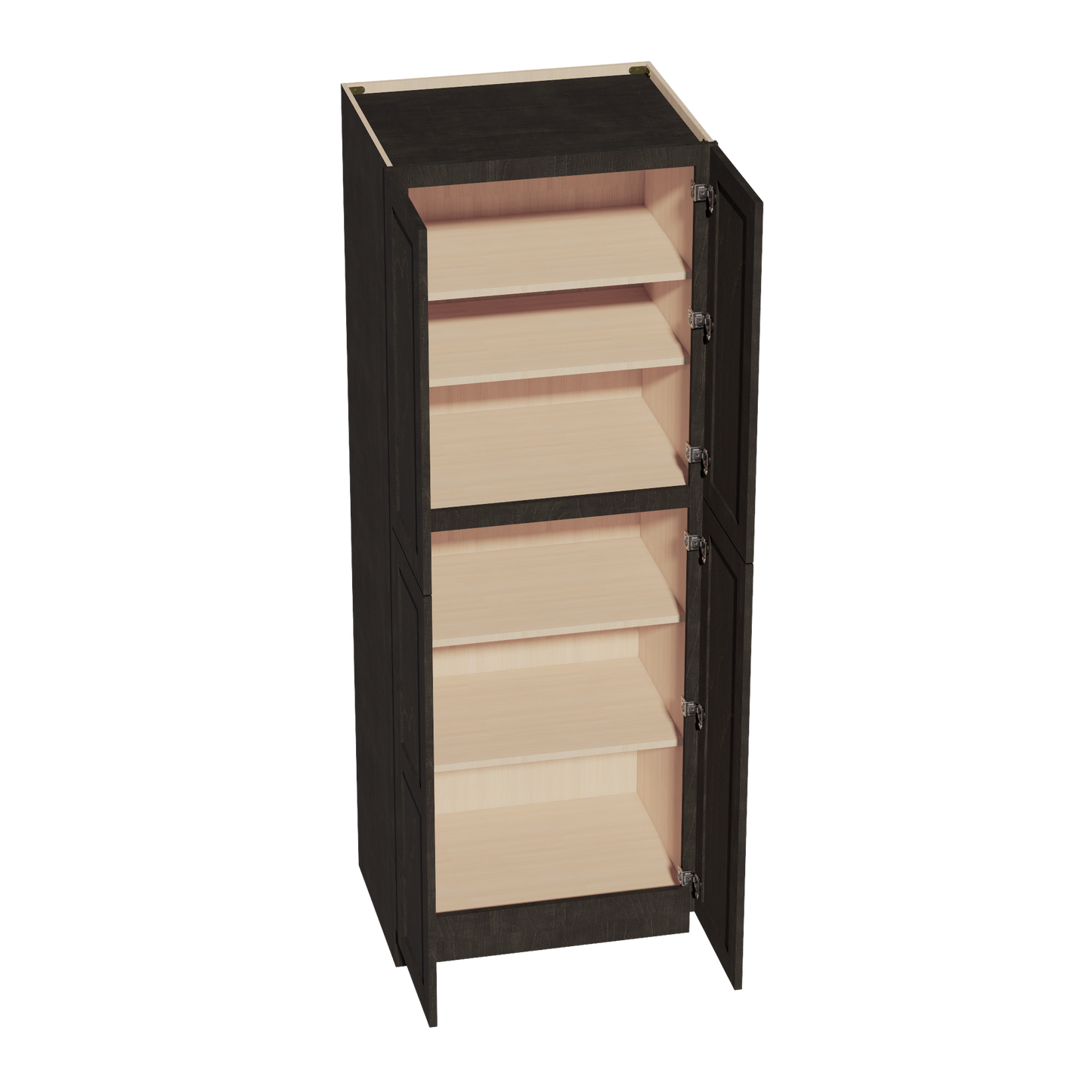 HG-TP3084: Dark Gray Shaker 30"W x 84"H x 24"D 4 Door & 5 Shelves Tall Shelf Pantry Cabinets