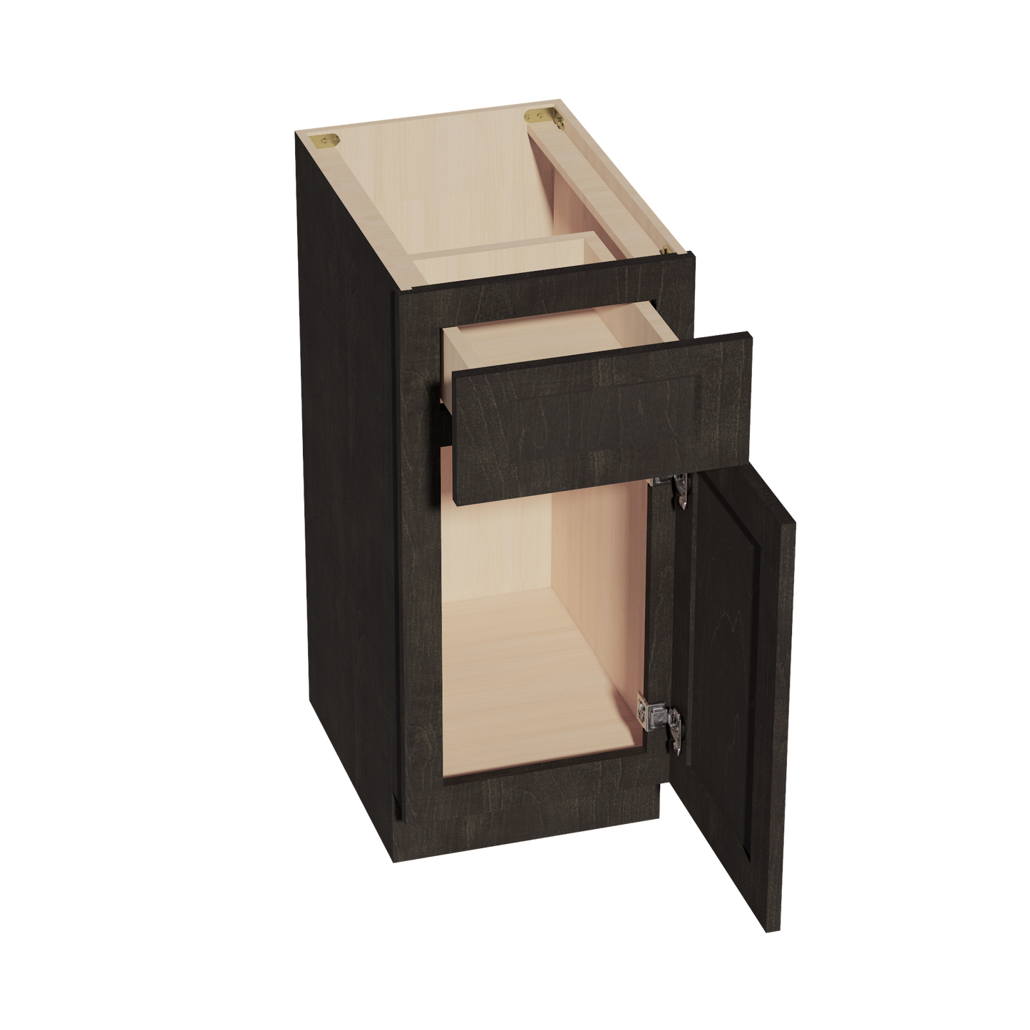 HG-VB1521: Dark Gray Shaker 15"W x 34-1/2"H x 21"D 1 Door & 1 Drawer Single Door Vanity Base Cabinets