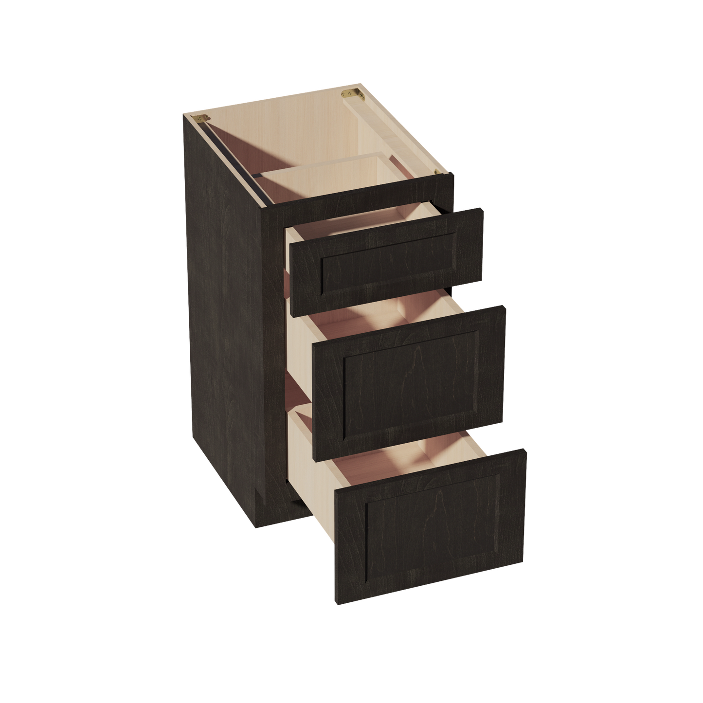 HG-VDB1821: Dark Gray Shaker 18"W x 34-1/2"H x 21"D 3 Drawers Vanity Base Cabinets