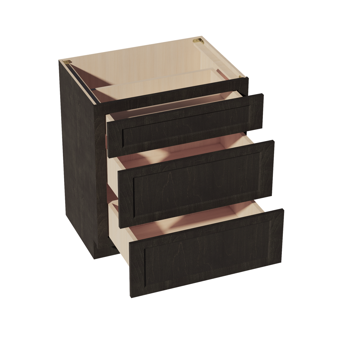 HG-VDB3021: Dark Gray Shaker 30"W x 34-1/2"H x 21"D 3 Drawers Vanity Base Cabinets