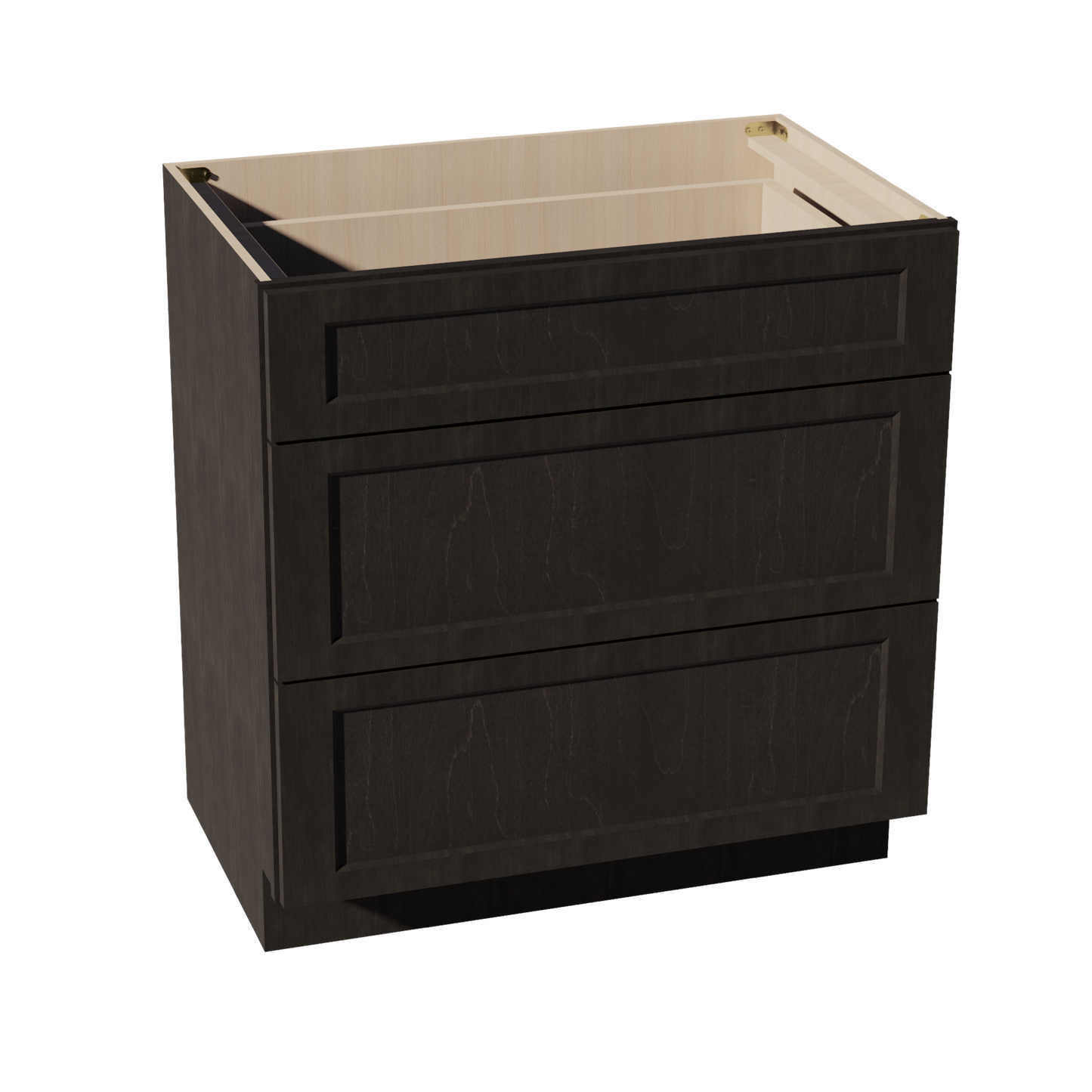 HG-VDB3321: Dark Gray Shaker 33"W x 34-1/2"H x 21"D  3 Drawers Vanity Base Cabinets