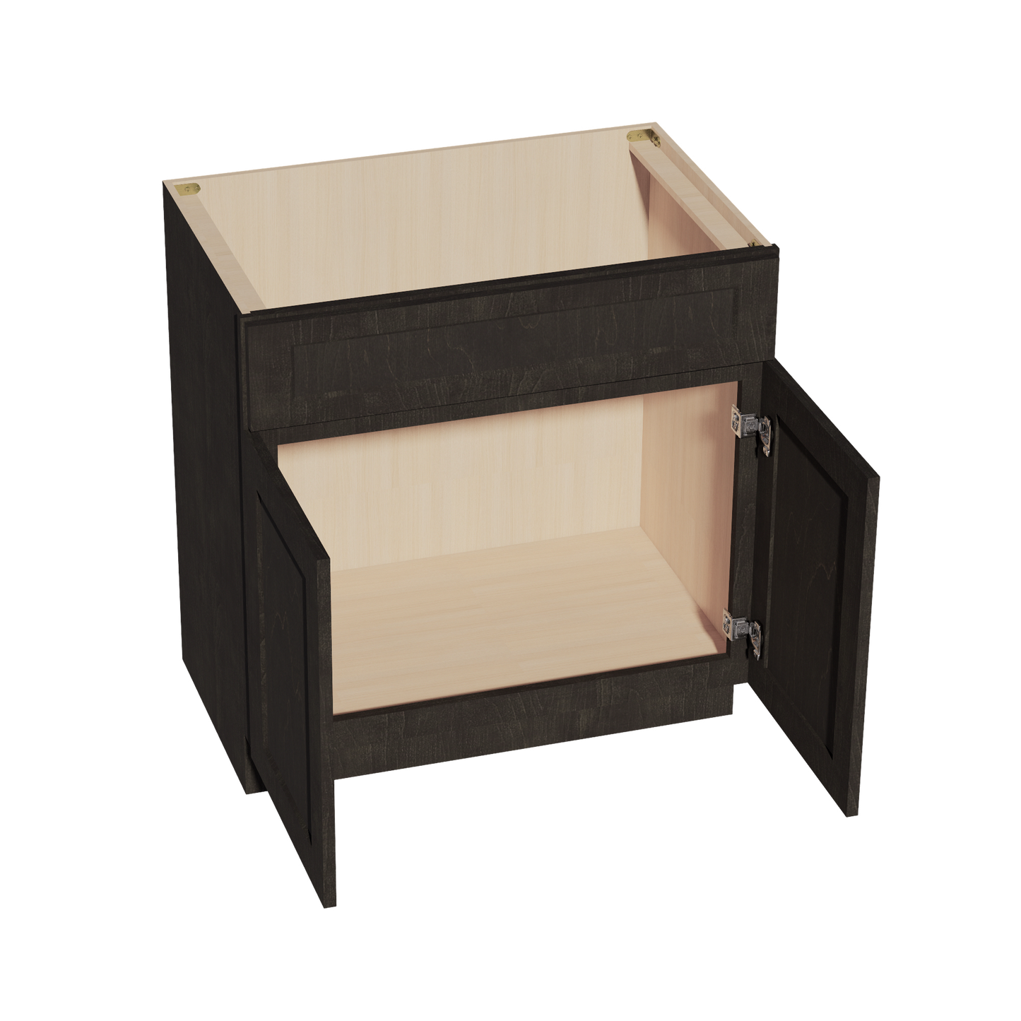 HG-VSB3321: Dark Gray Shaker 33"W x 34-1/2"H x 21"D 2 Doors & 1 False Drawer Vanity Sink Base Cabinets