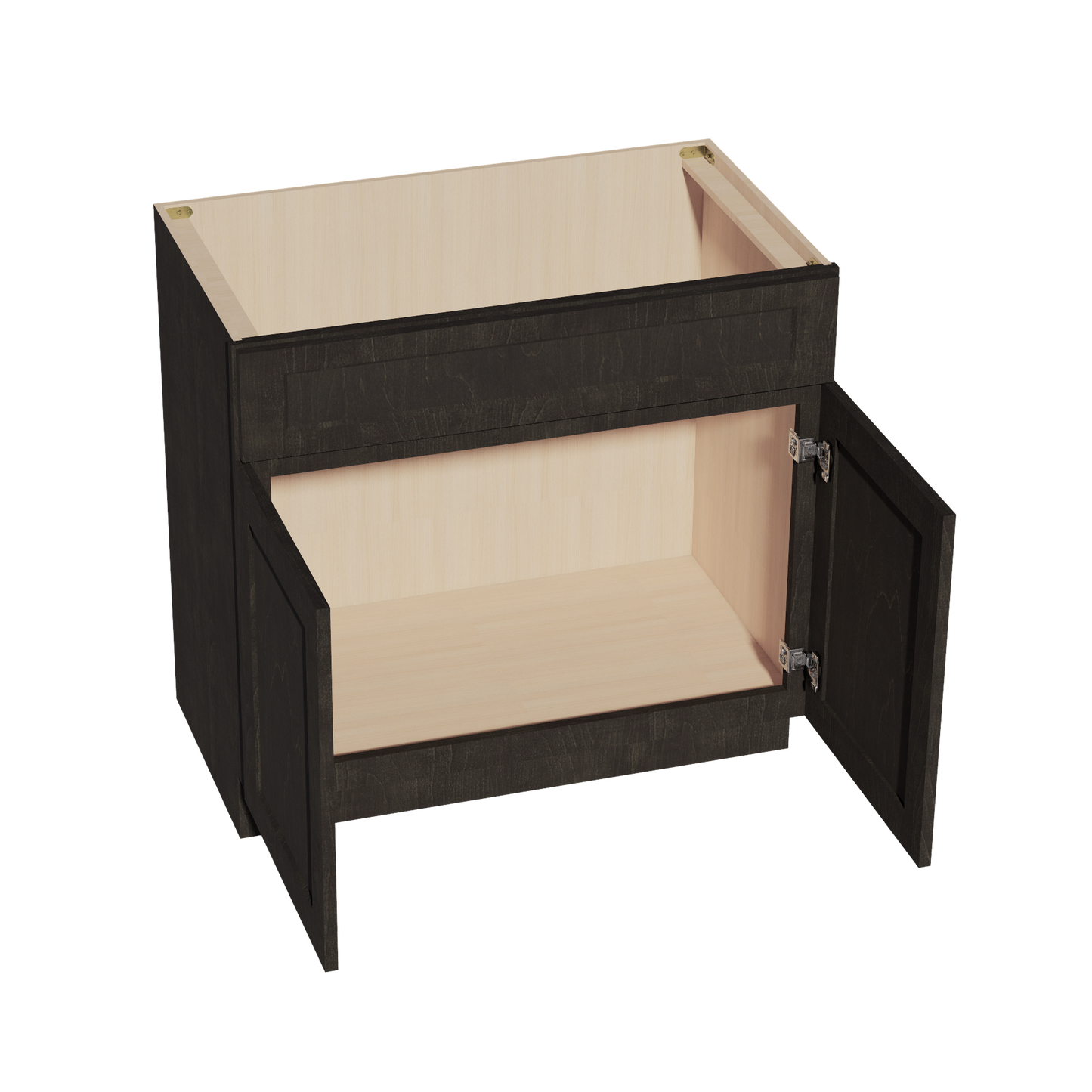 HG-VSB3621: Dark Gray Shaker 36"W x 34-1/2"H x 21"D 2 Doors & 1 False Drawer Vanity Sink Base Cabinets