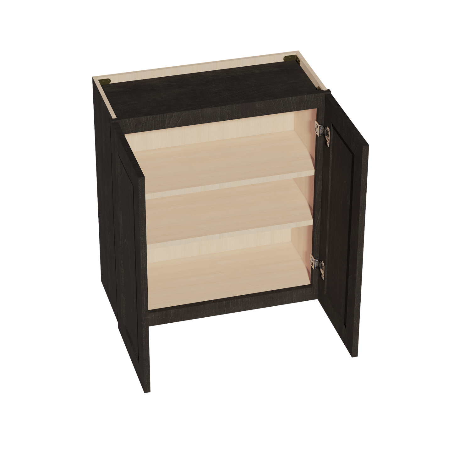 HG-W2730: Dark Gray Shaker 27"W x 30"H 2 Doors & 2 Shelves Standard Wall Cabinet