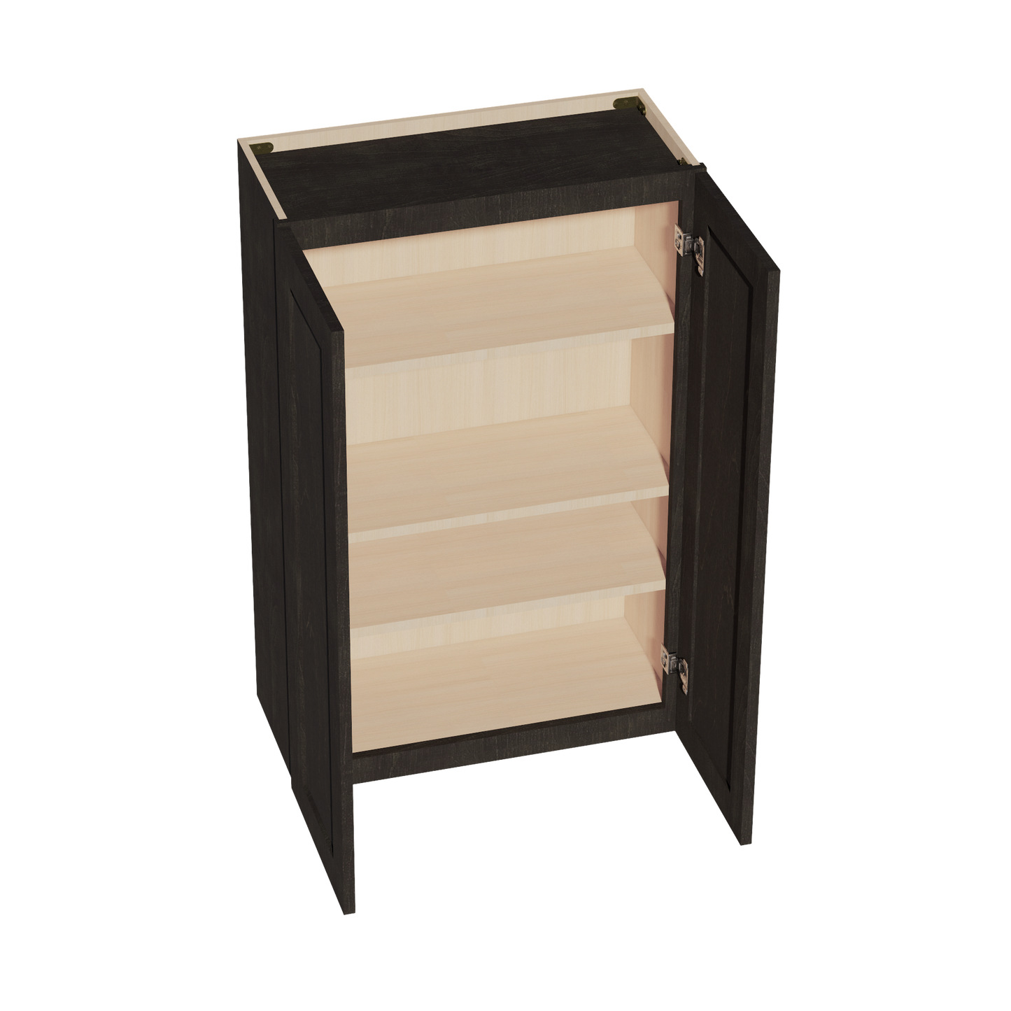 HG-W2742: Dark Gray Shaker 27"W x 42"H 2 Doors & 3 Shelves Standard Wall Cabinet