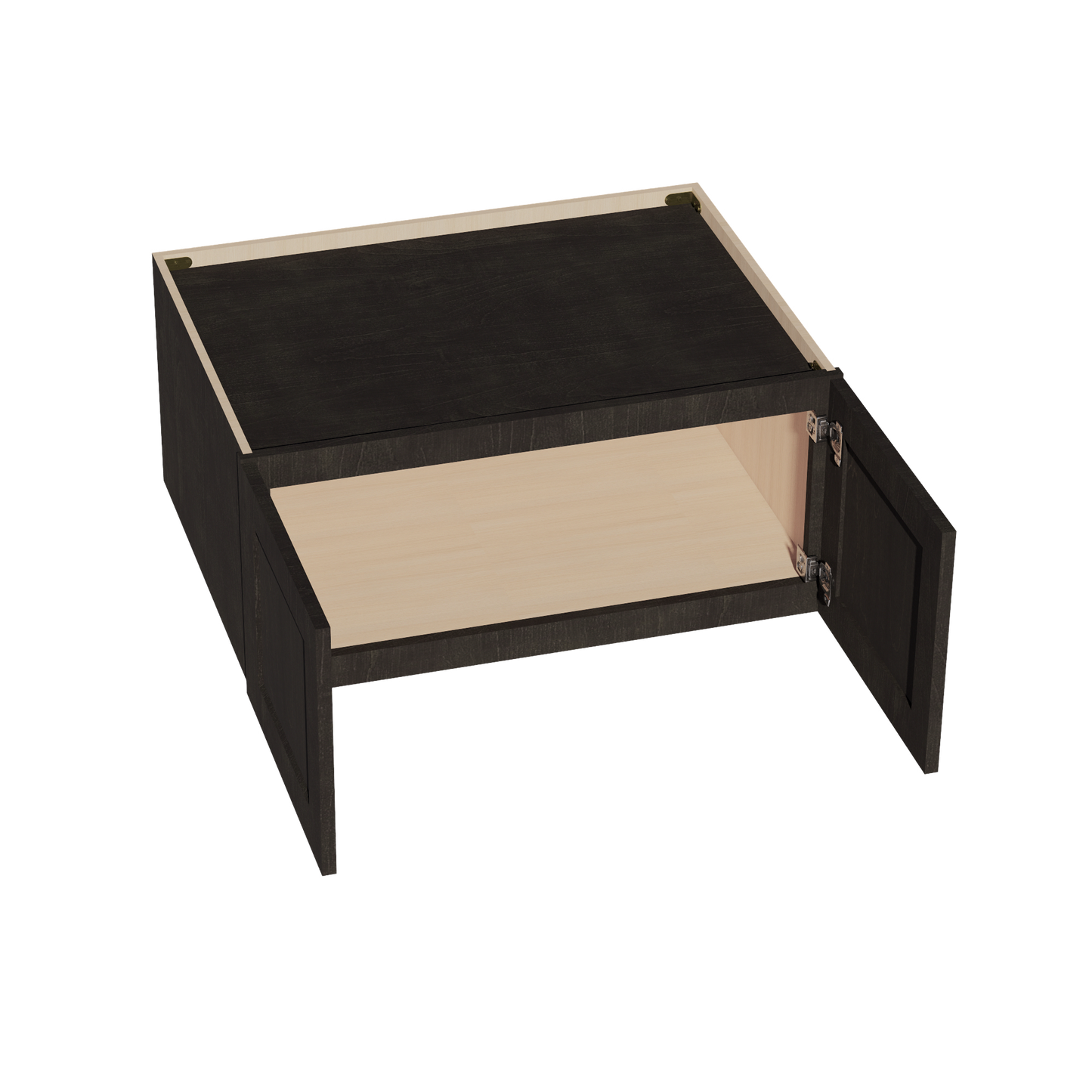 HG-W331524: Dark Gray Shaker 33"W x 15"H x 24"D 2 Doors Standard Bridge Wall Cabinet