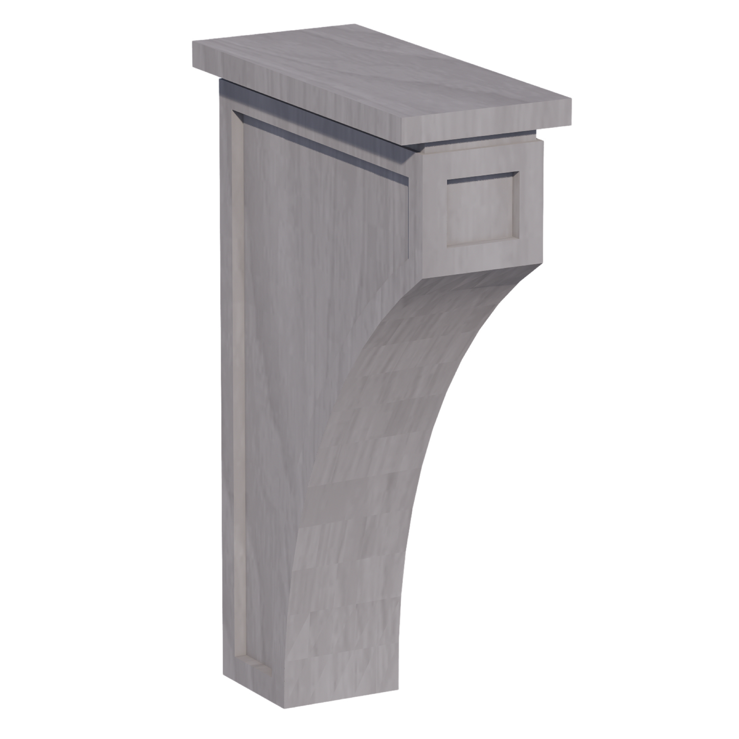 HLG-CMCB: Light Gray Shaker 3-1/2"W x 12-1/4"H x 08"D Extra Large Corbel