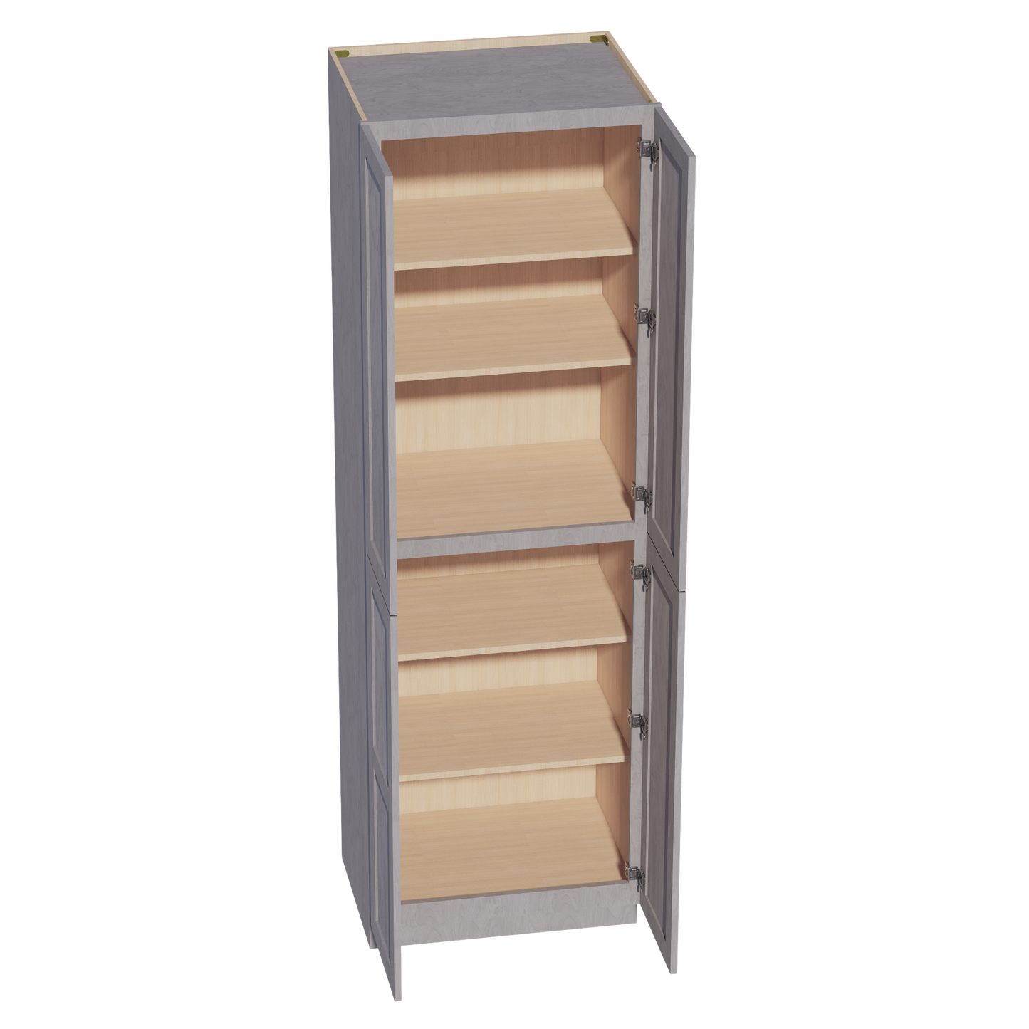 HLG-TP3096: Light Gray Shaker 30"W x 96"H x 24"D 2 Doors & 6 Shelves Tall Shelf Pantry Cabinets