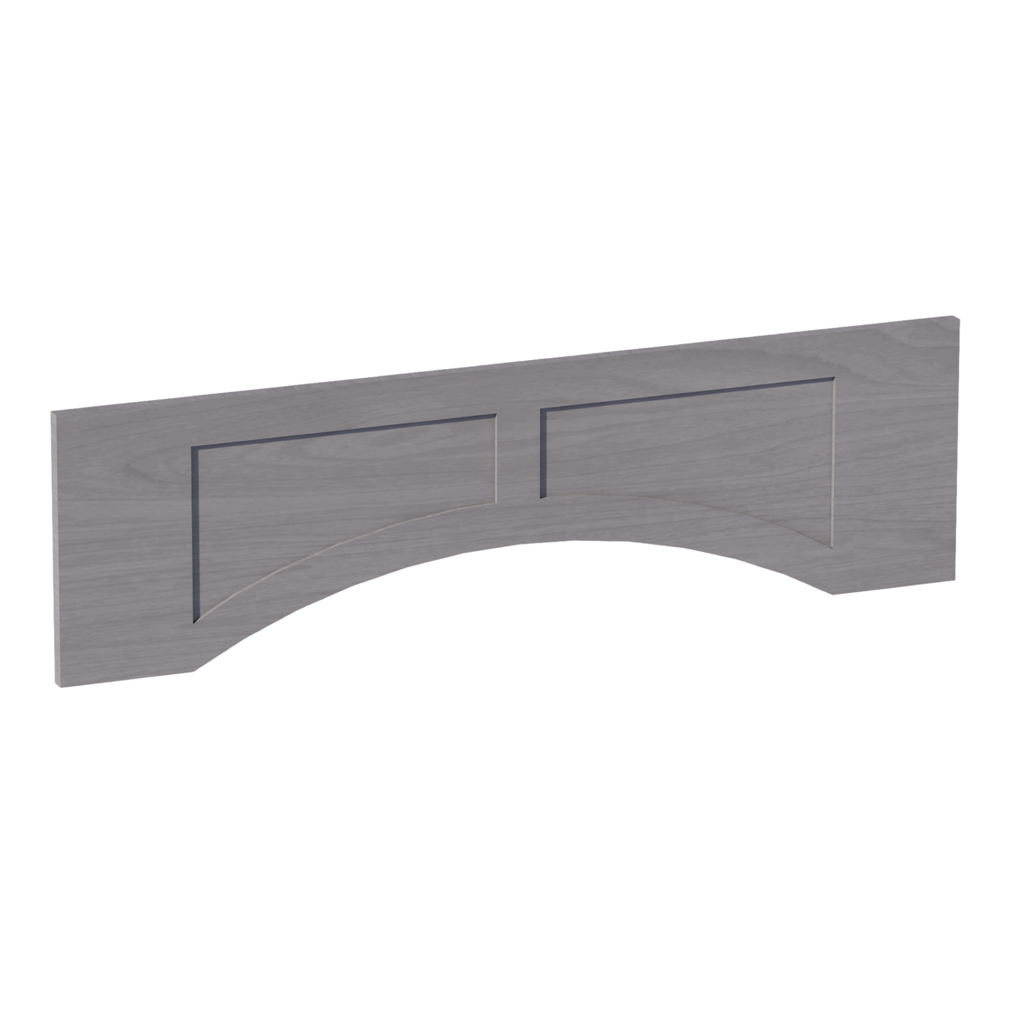 HLG-VARP42: Light Gray Shaker 42"W x 12"H x 3/4"D Arched Valance with Raised Panel