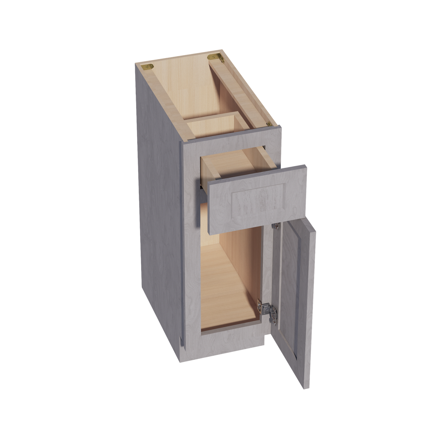 HLG-VB1221: Light Gray Shaker 12"W x 34-1/2"H x 21"D 1 Door & 1 Drawer Single Door Vanity Base Cabinets