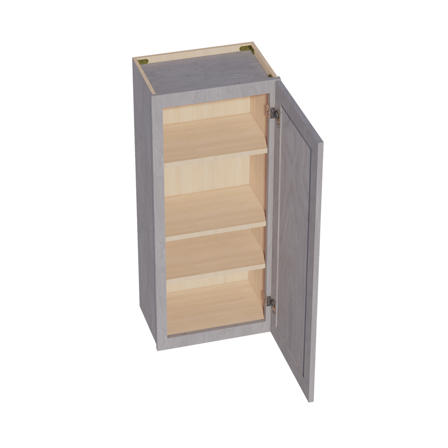 HLG-W1842: Light Gray Shaker 18"W x 42"H 1 Door & 3 Shelves Standard Wall Cabinet