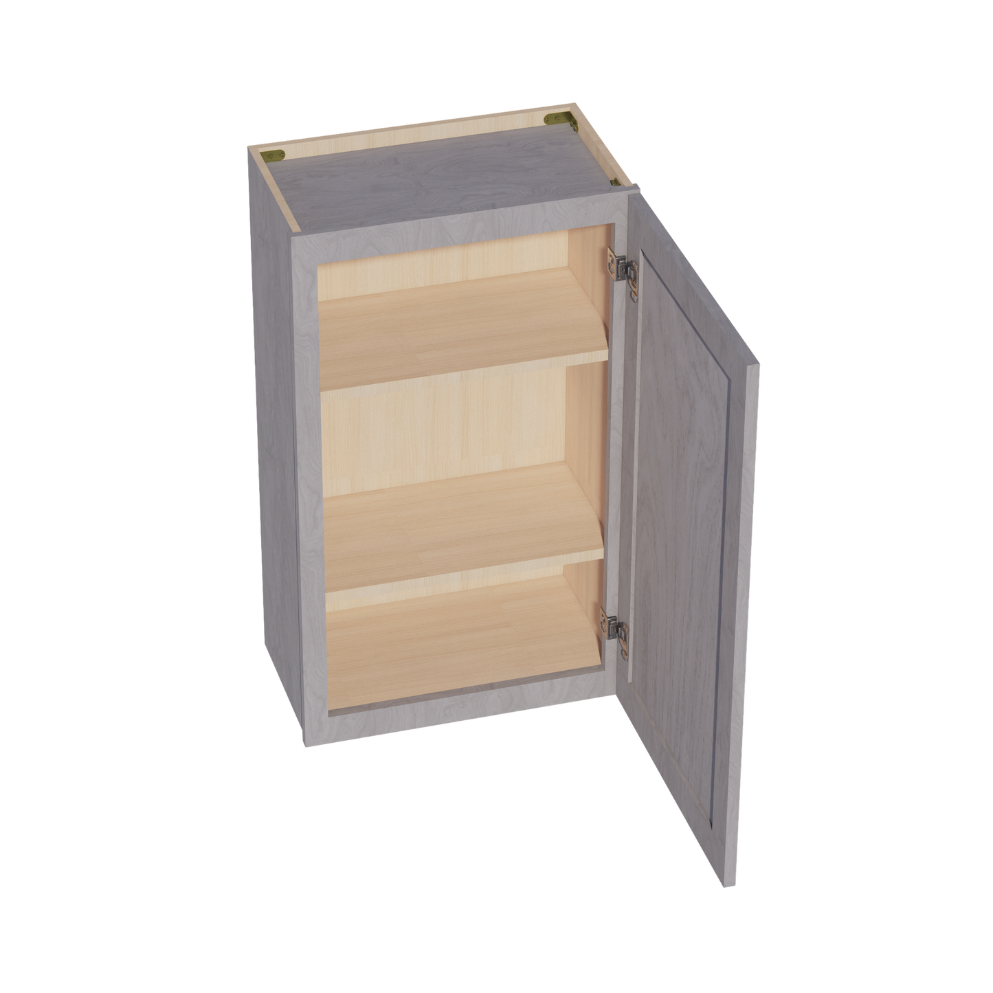 HLG-W2136: Light Gray Shaker 21"W x 36"H 1 Door & 2 Shelves Standard Wall Cabinet