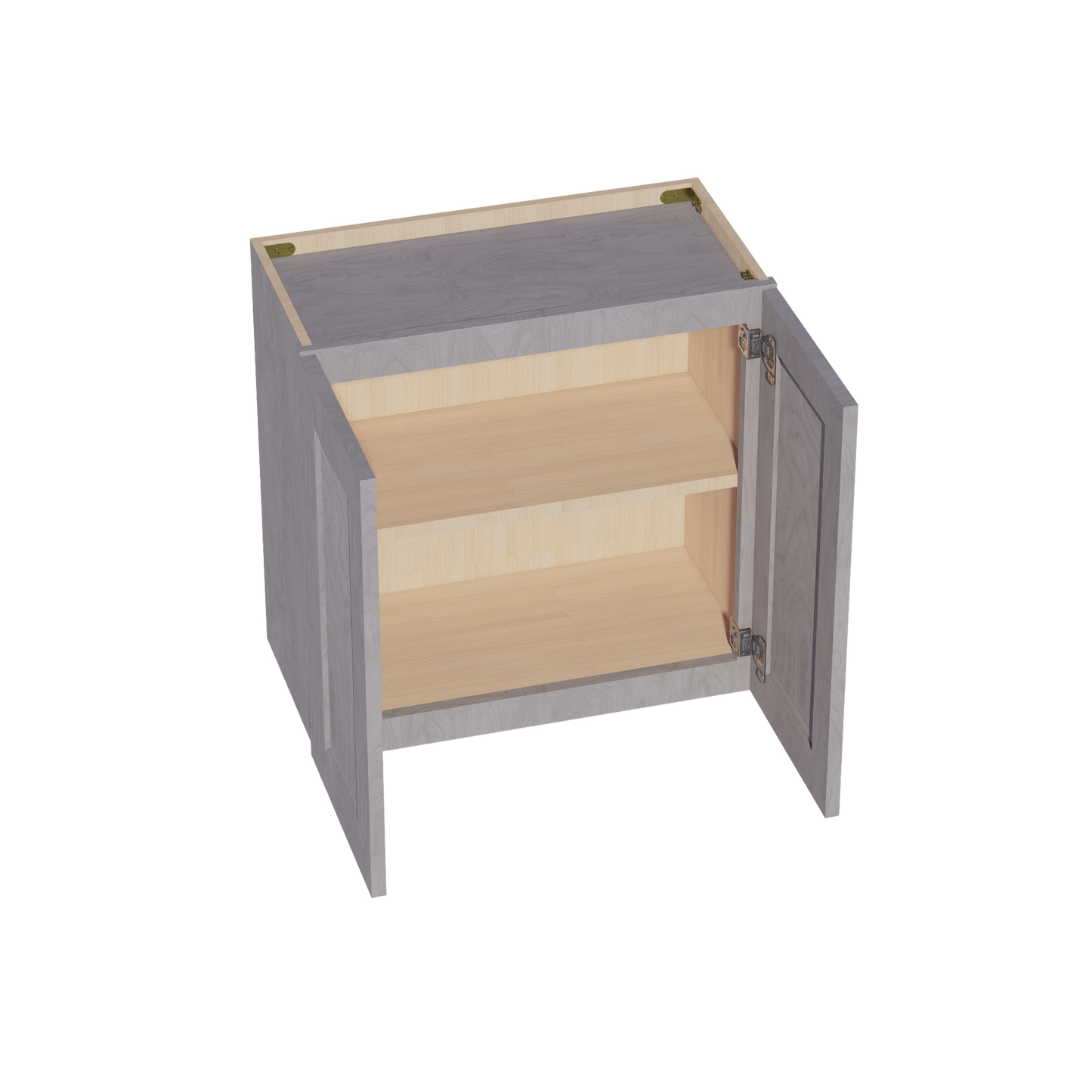 HLG-W2424: Light Gray Shaker 24"W x 24"H 2 Doors Standard Wall Bridge Cabinet