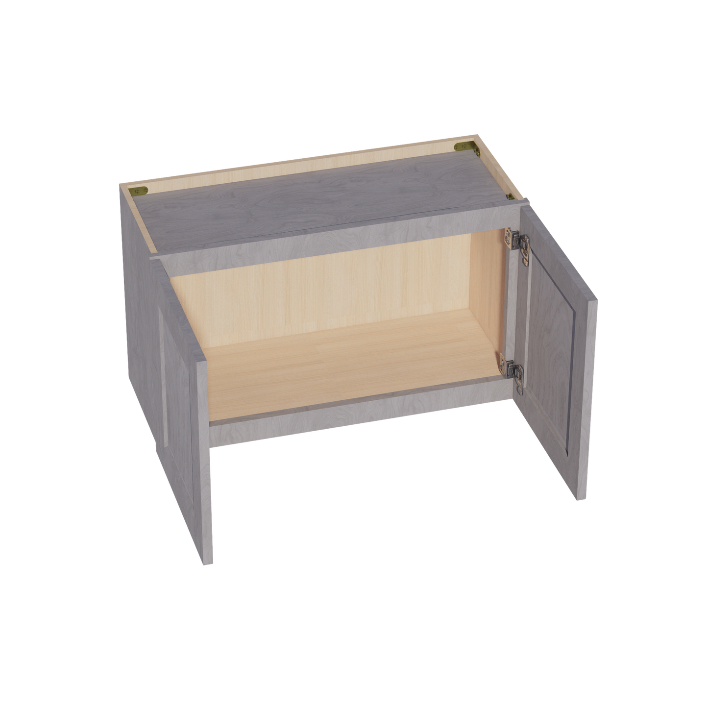 HLG-W3018: Light Gray Shaker 30"W x 18"H 2 Doors Standard Wall Bridge Cabinet