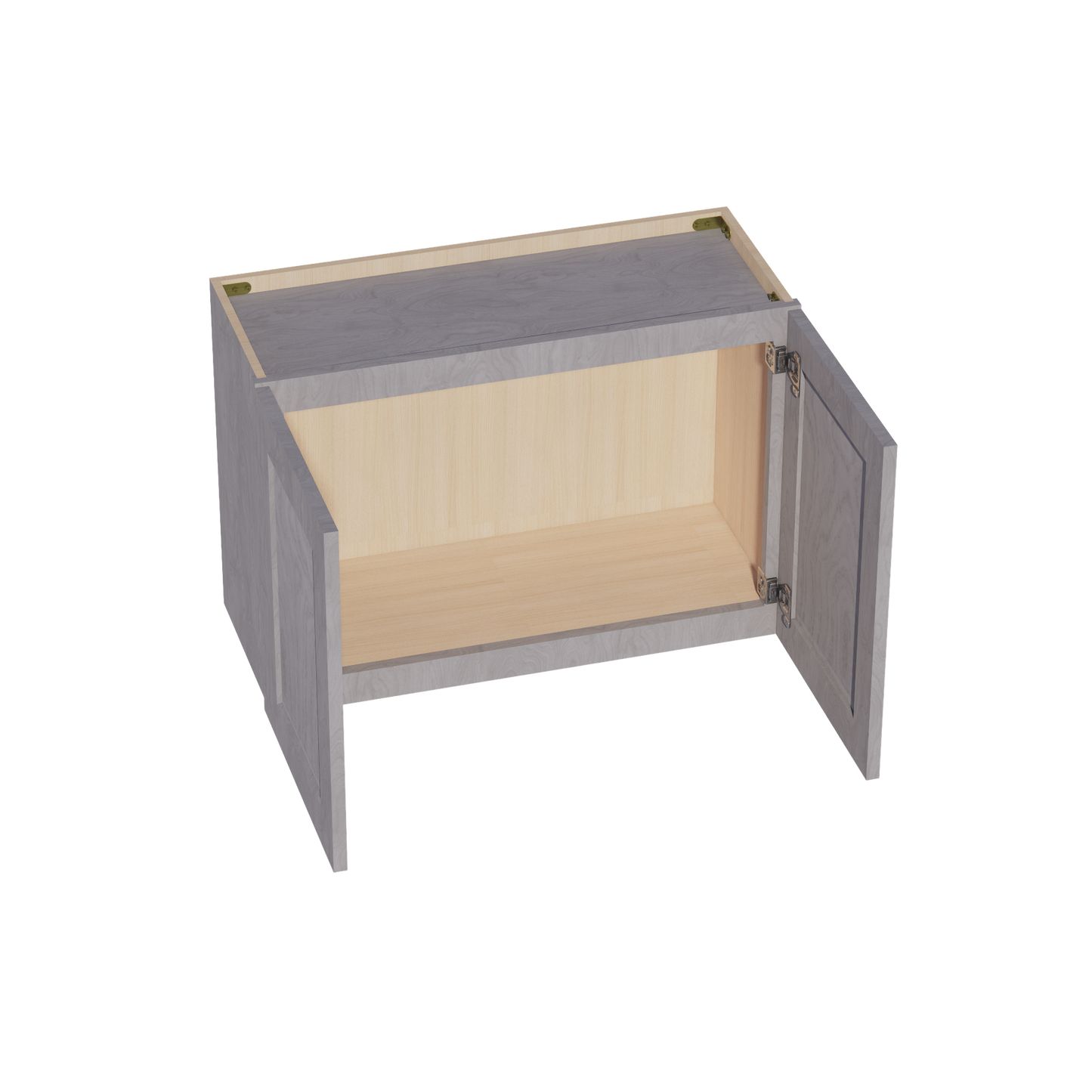 HLG-W3021: Light Gray Shaker 30"W x 21"H 2 Doors Standard Wall Bridge Cabinet