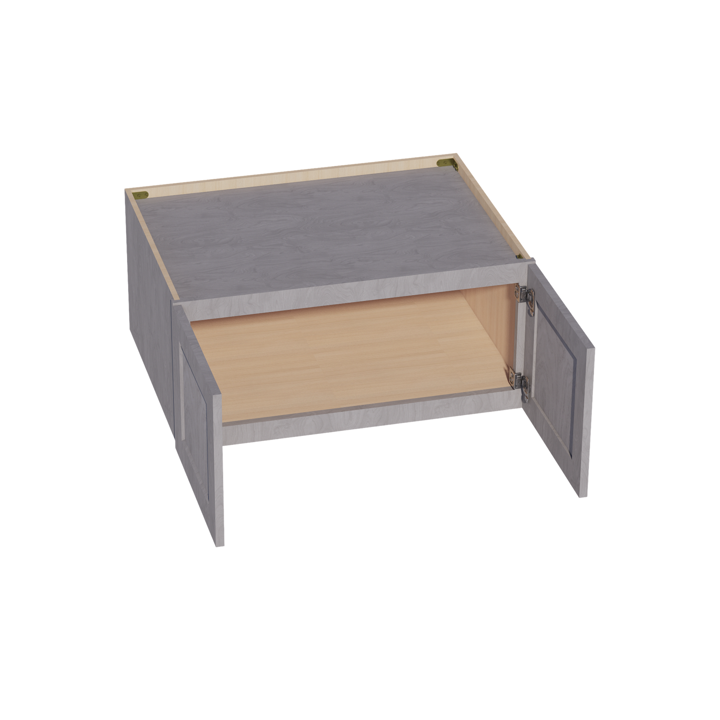 HLG-W331524: Light Gray Shaker 33"W x 15"H x 24"D 2 Doors Standard Bridge Wall Cabinet