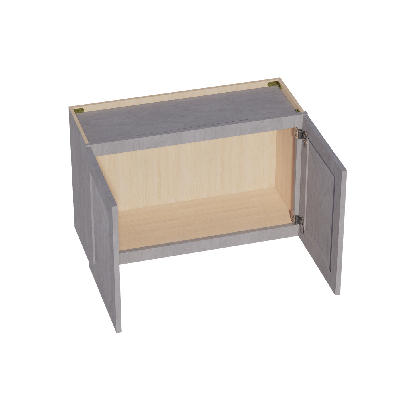 HLG-W3321: Light Gray Shaker 33"W x 21"H 2 Doors Standard Wall Bridge Cabinet