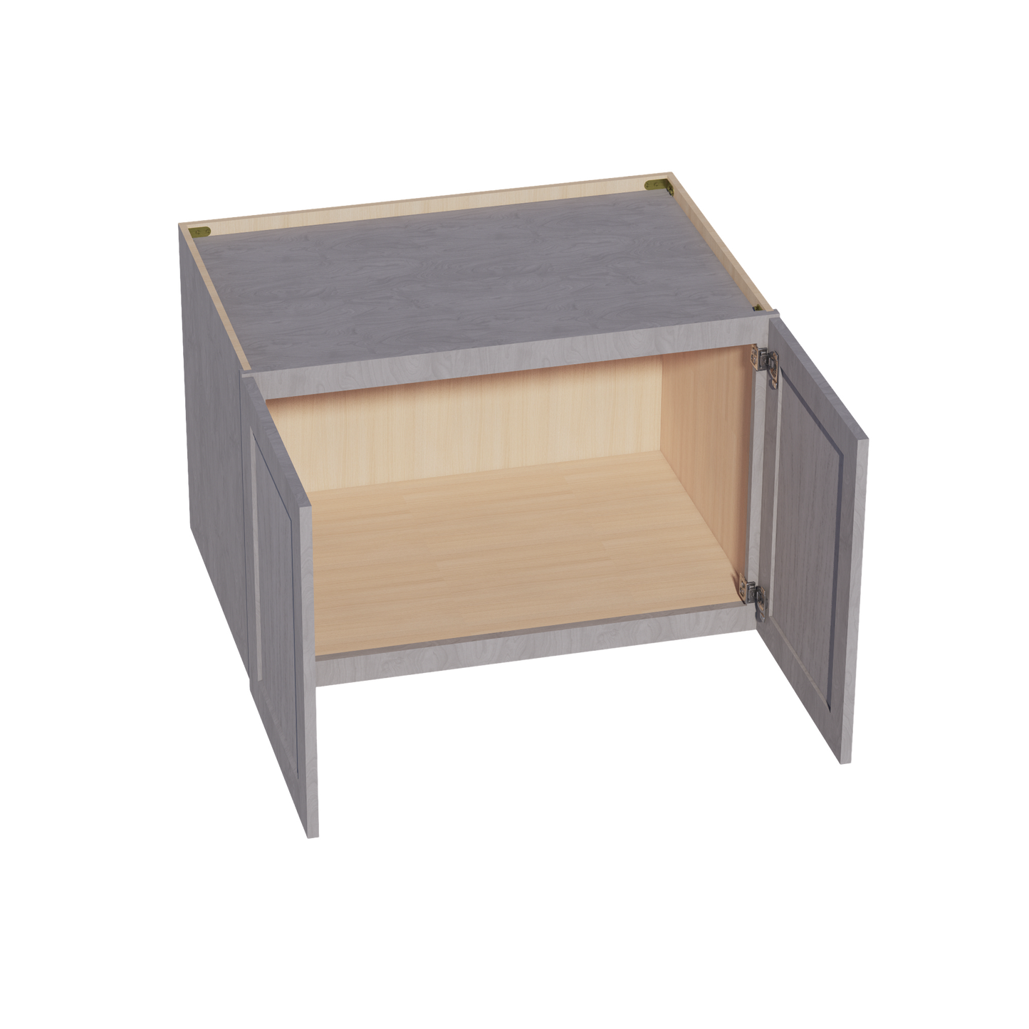 HLG-W362424: Light Gray Shaker 36"W x 24"H x 24"D 2 Doors & 1 Shelf Standard Bridge Wall Cabinet