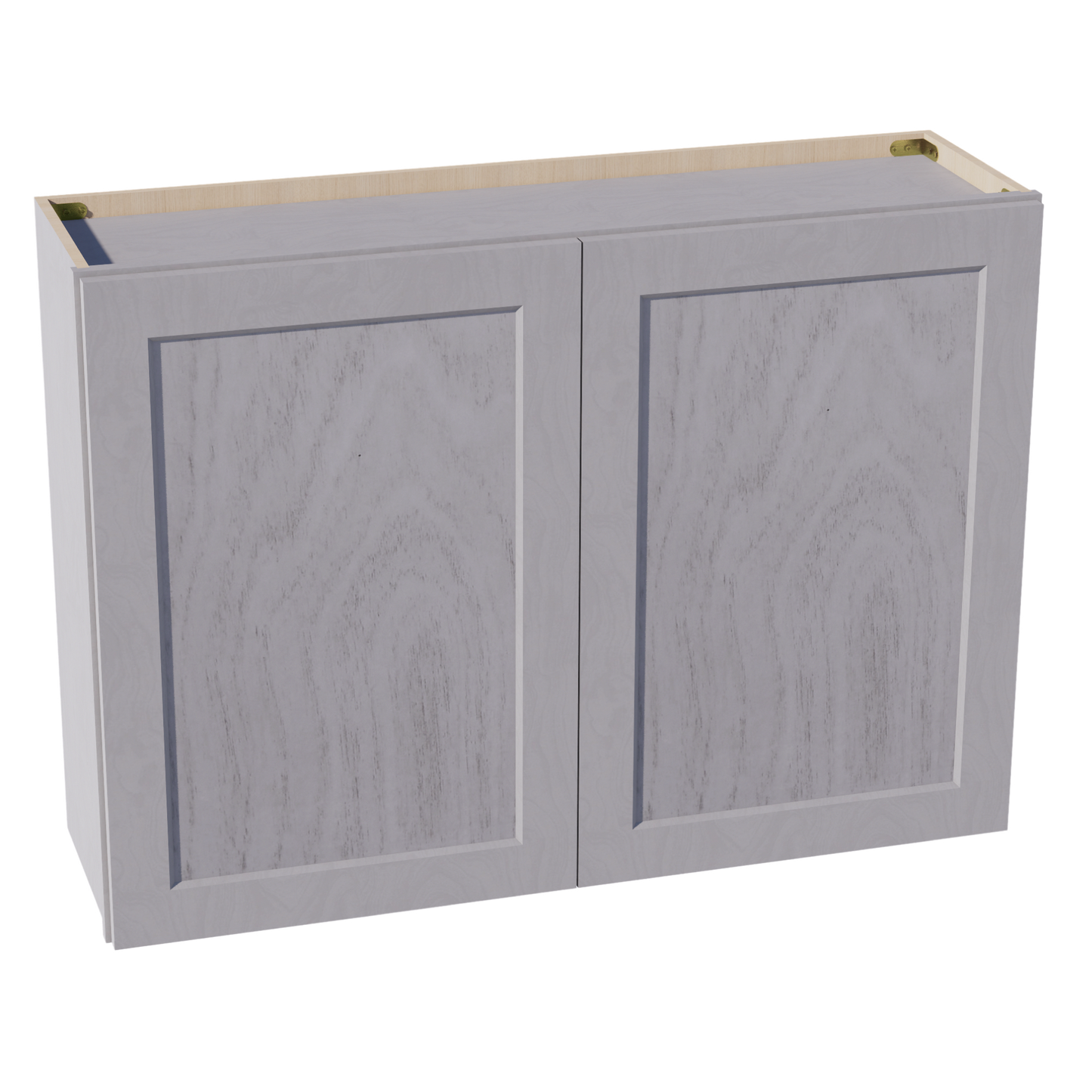HLG-W4230: Light Gray Shaker 42"W x 30"H 2 Doors & 2 Shelves Standard Wall Cabinet