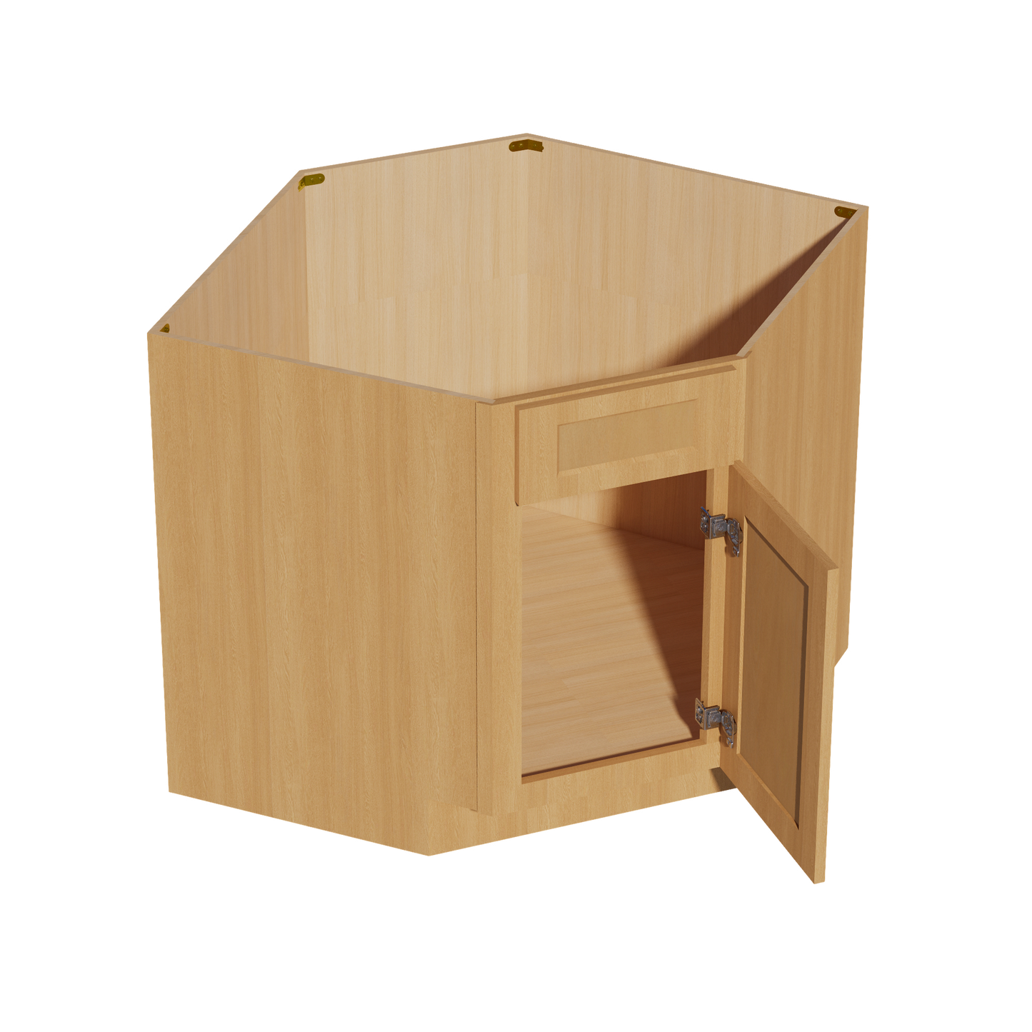 HT-DSB36: Timber Wood Shaker 36" 1 Door 1 False Drawer Corner Sink Base Cabinets