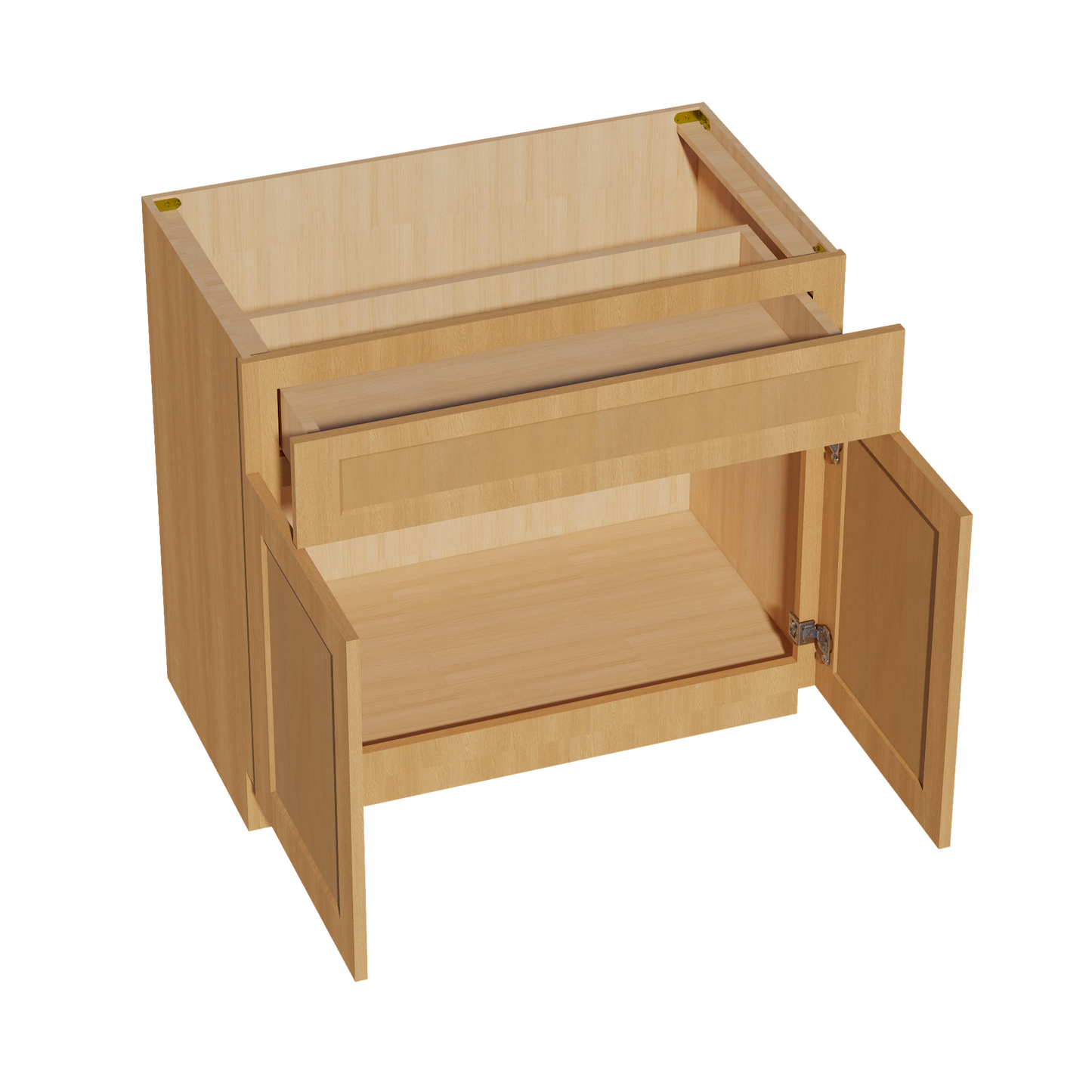 HT-VB3621: Timber Wood Shaker 36"W x 34-1/2"H x 21"D 2 Doors & 1 Drawer Double Door Vanity Base Cabinets