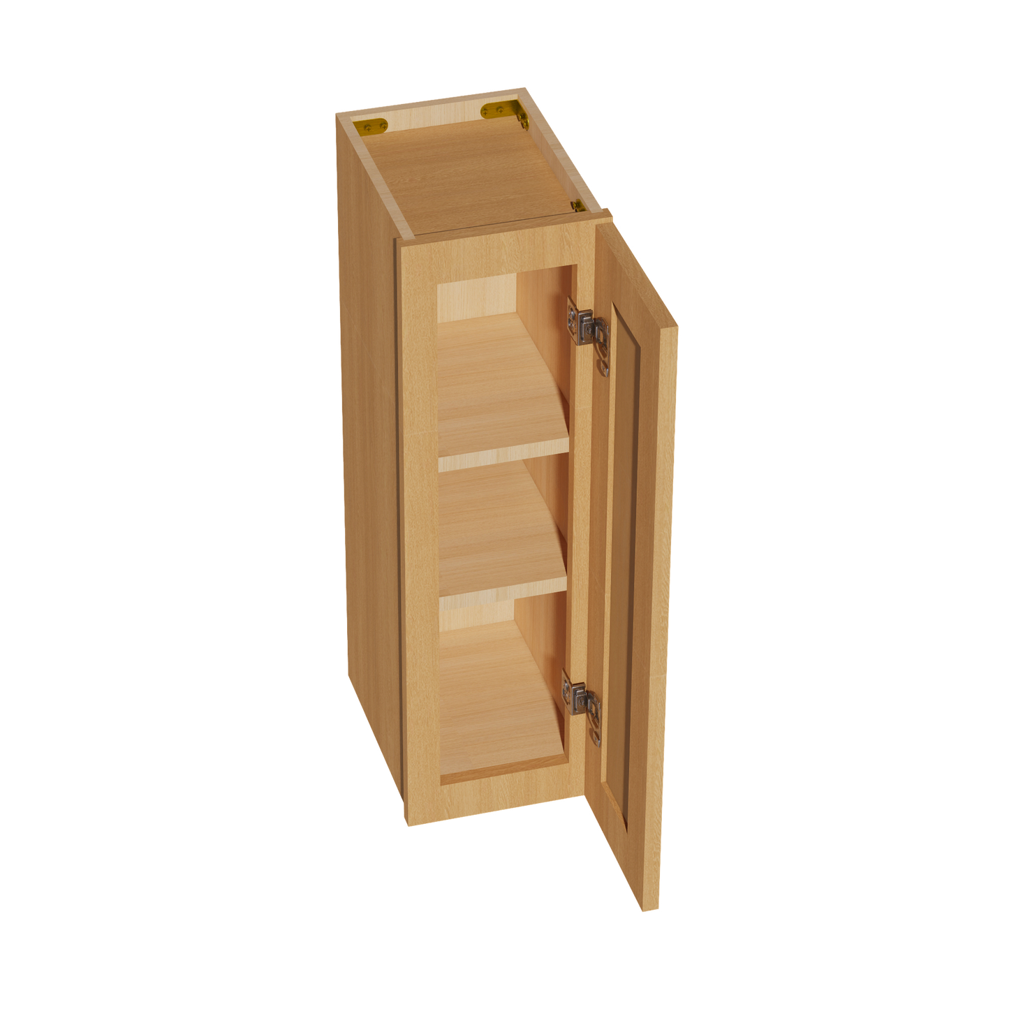 HT-W0930: Timber Wood Shaker 09"W x 30"H 1 Door & 2 Shelves Standard Wall Cabinet