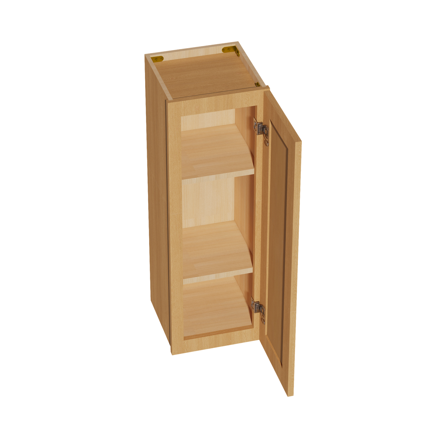 HT-W1236: Timber Wood Shaker 12"W x 36"H 1 Door & 2 Shelves Standard Wall Cabinet