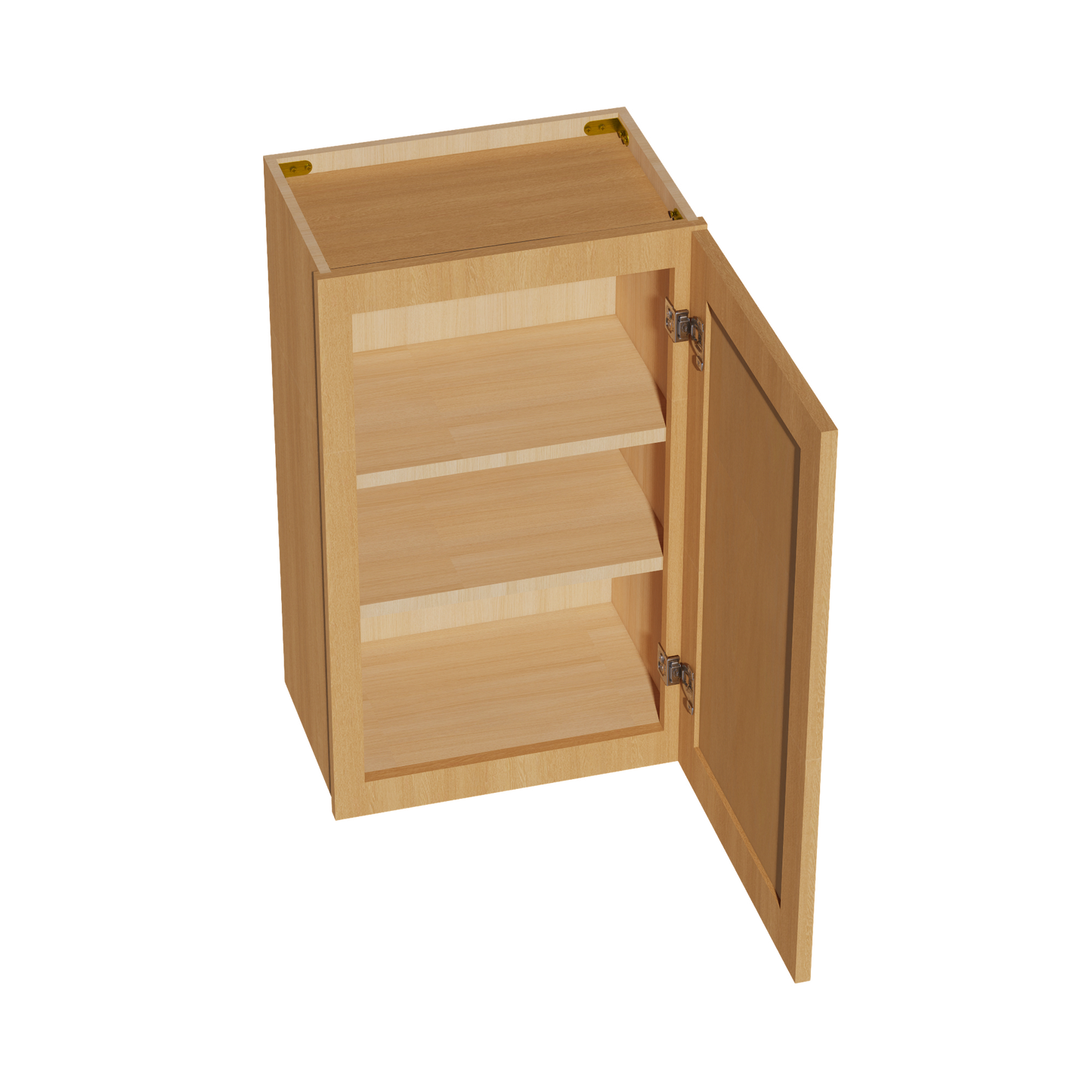 HT-W1830: Timber Wood Shaker 18"W x 30"H 1 Door & 2 Shelves Standard Wall Cabinet
