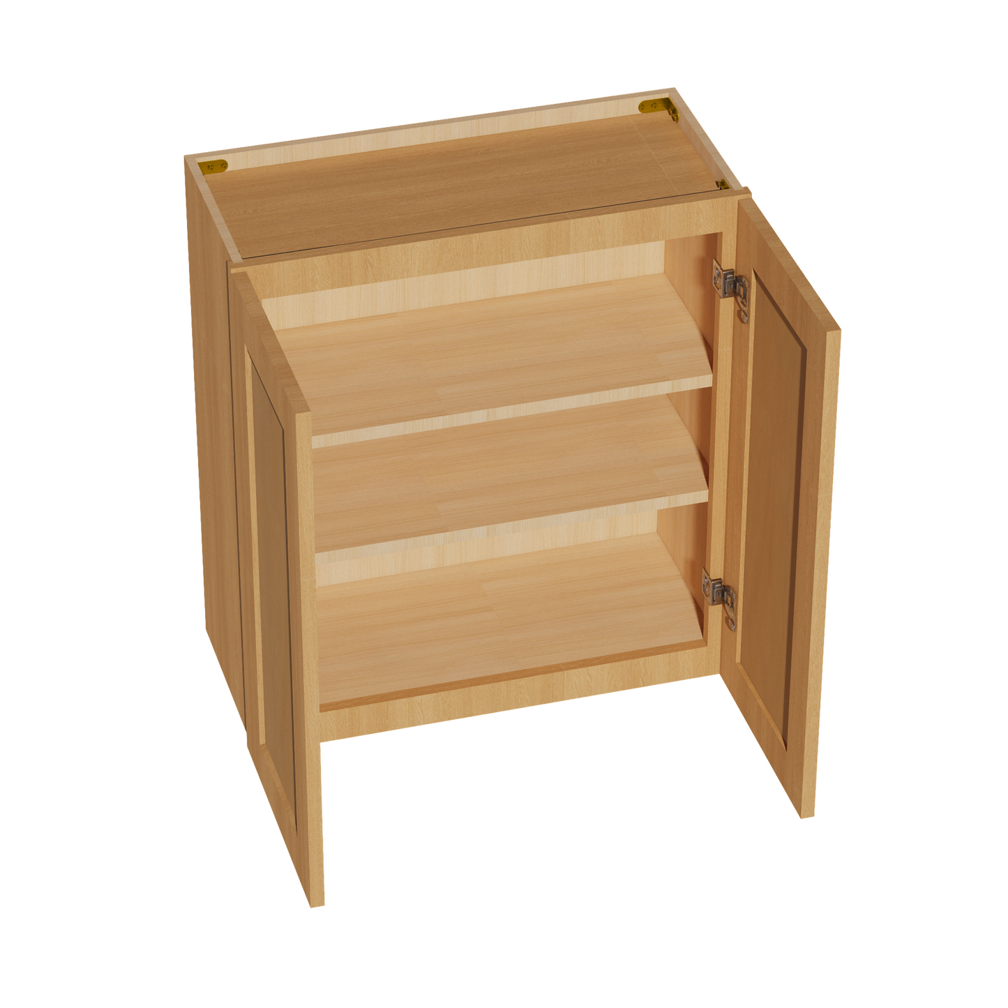 HT-W2730: Timber Wood Shaker 27"W x 30"H 2 Doors & 2 Shelves Standard Wall Cabinet