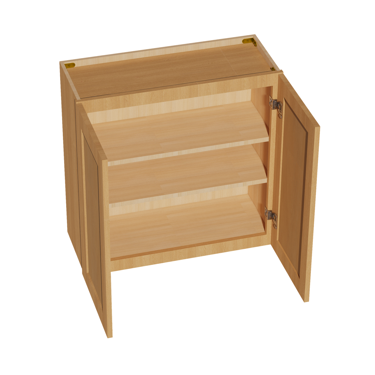 HT-W3030: Timber Wood Shaker 30"W x 30"H 2 Doors & 2 Shelves Standard Wall Cabinet