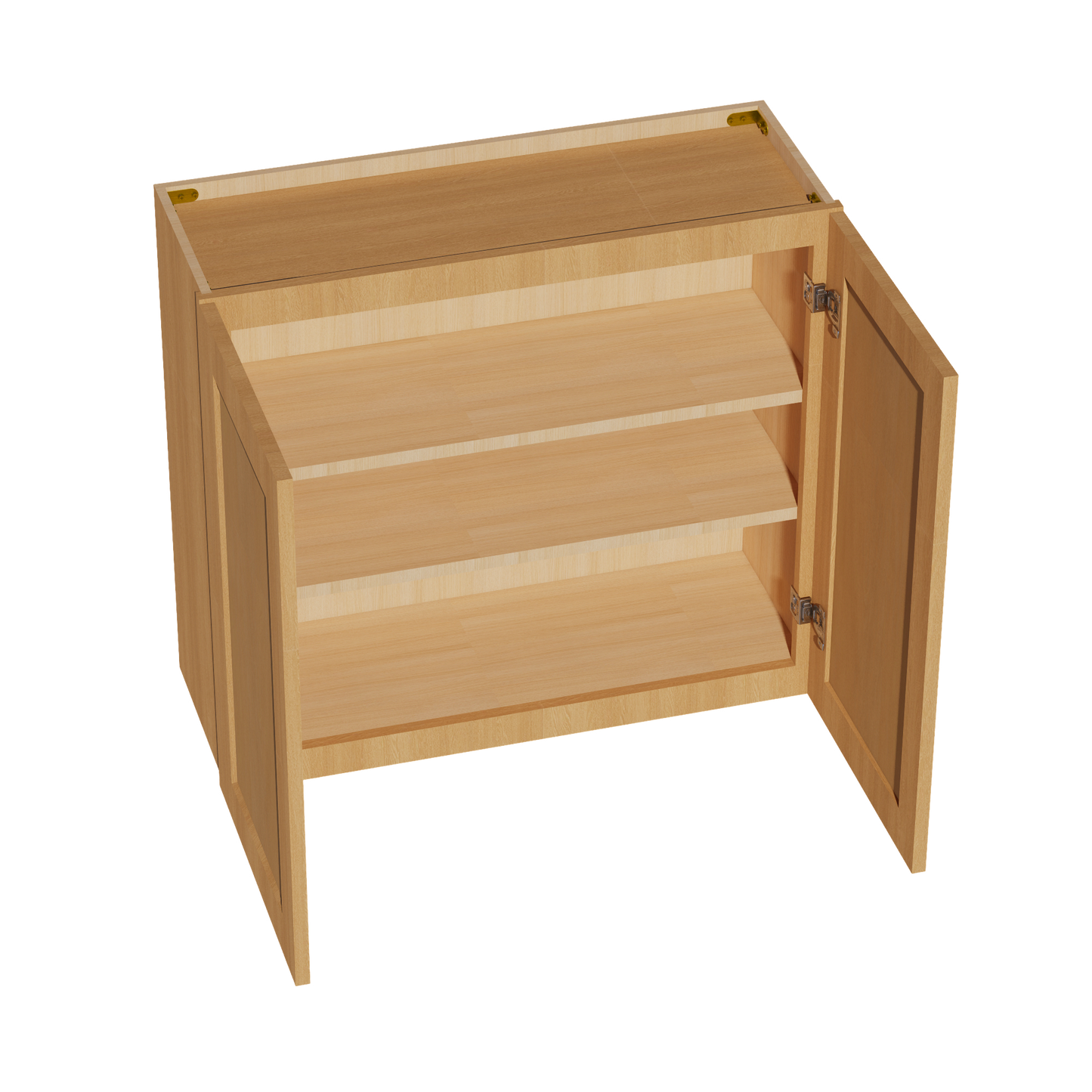 HT-W3330: Timber Wood Shaker 33"W x 30"H 2 Doors & 2 Shelves Standard Wall Cabinet