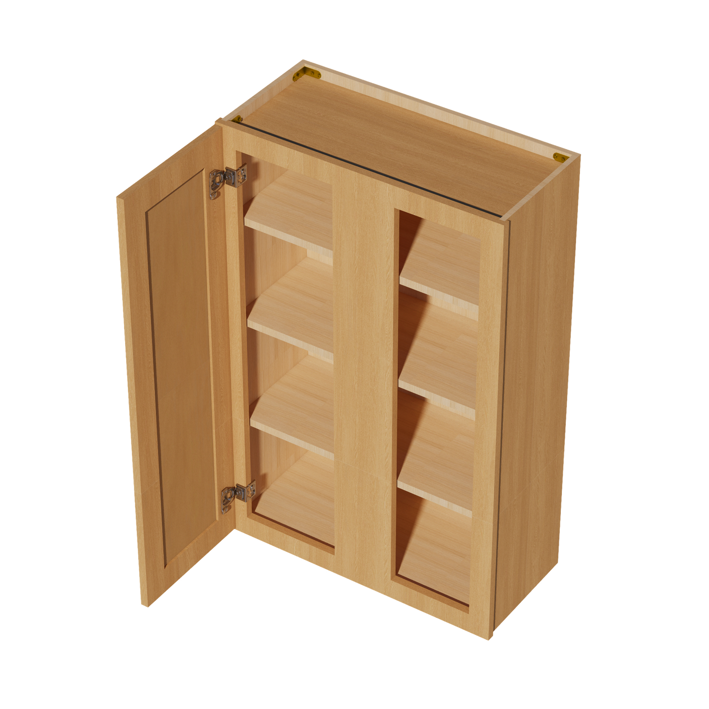 HT-WBC2742: Timber Wood Shaker 27"W x 42"H 1 Door & 2 Shelves Wall Blind Corner Cabinets