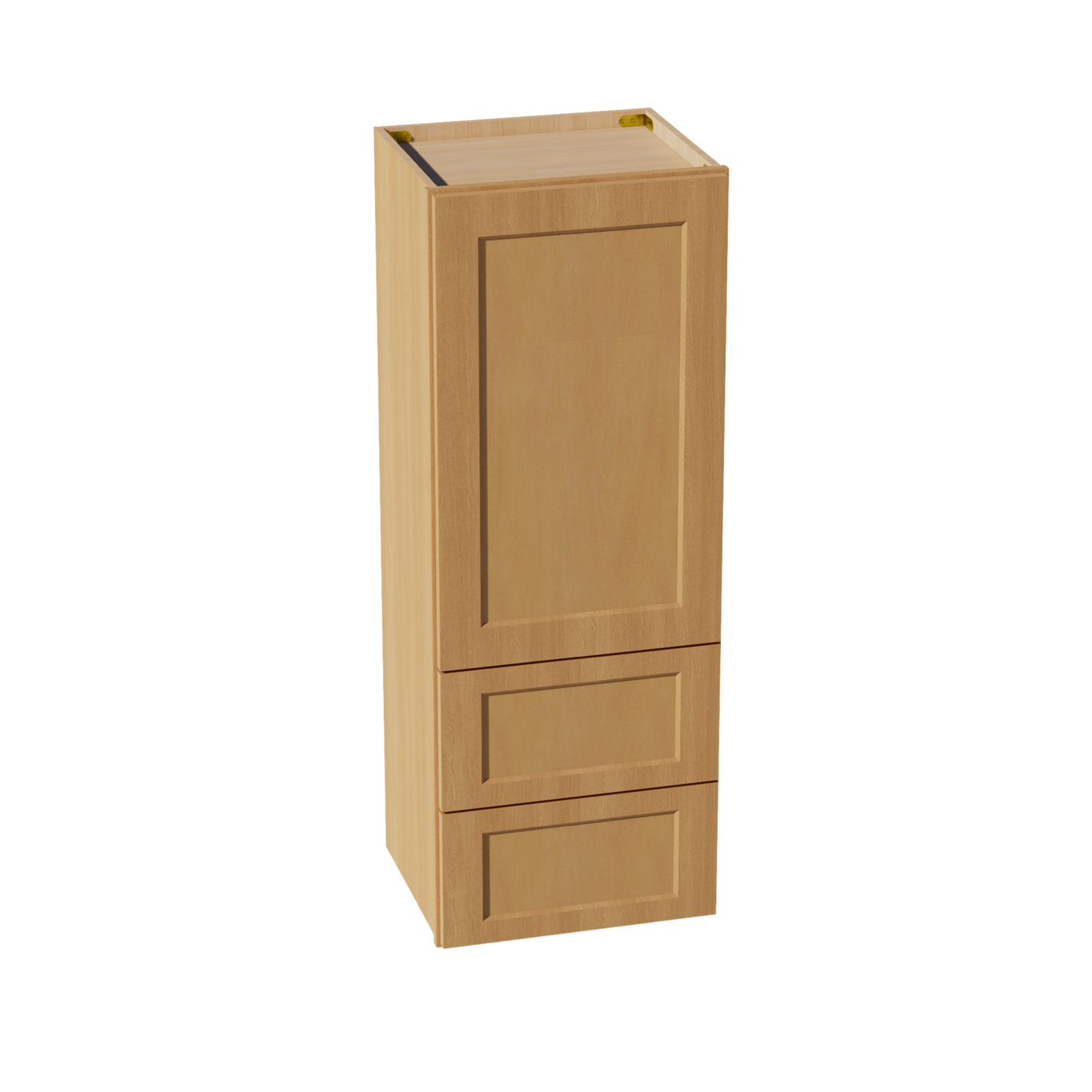 HT-WD1848: Timber Wood Shaker 18"W x 48"H 1 Door & 2 Drawers Special Wall Cabinet