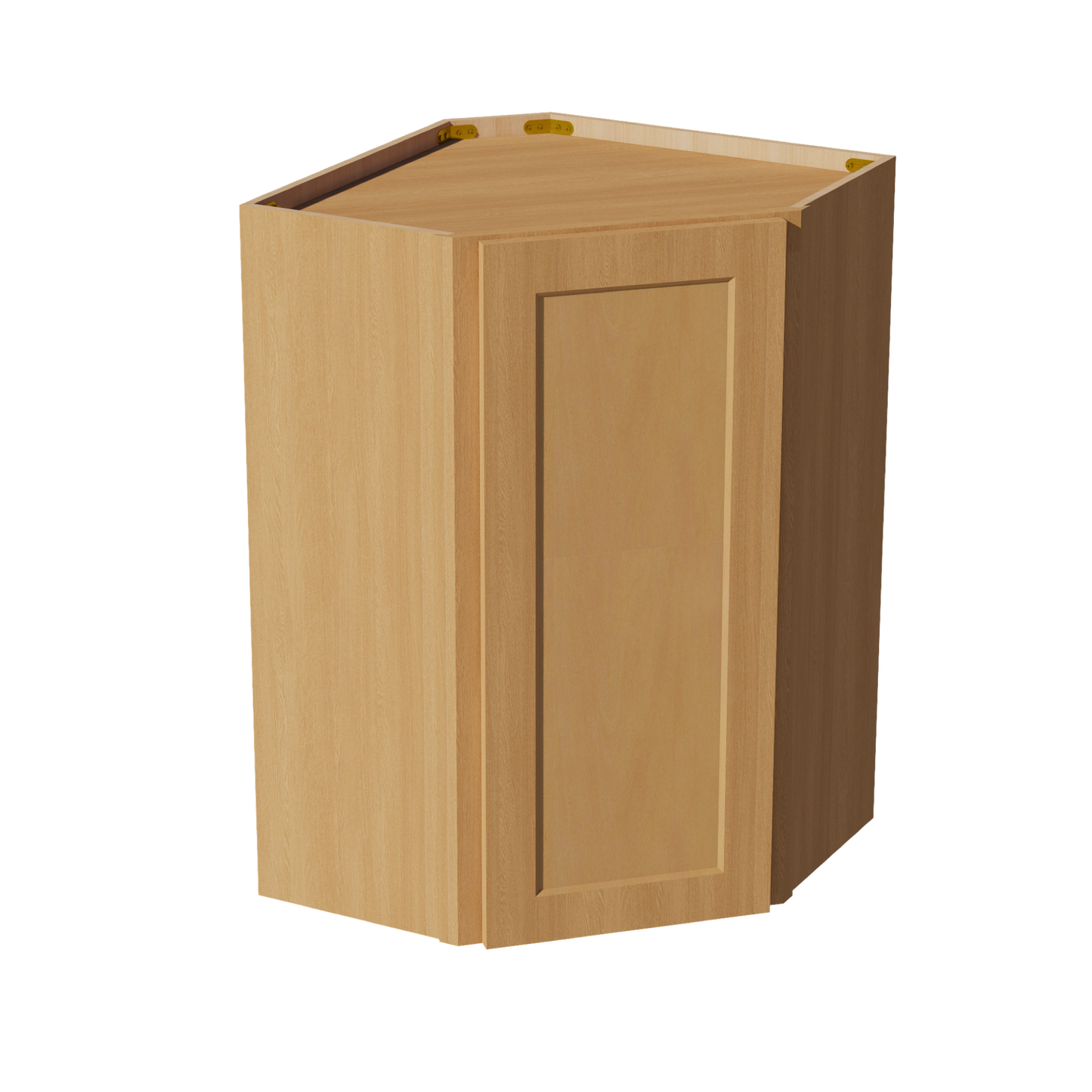 HT-WDC2436: Timber Wood Shaker 24"W x 36"H 1 Door & 2 Shelves Diagonal Wall Corner Cabinet