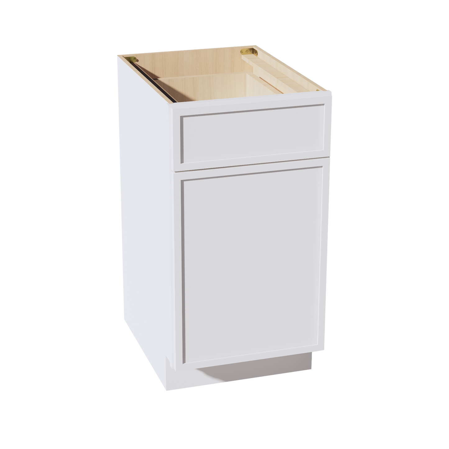 SF-B18TR: Frost White Slim Shaker 18" 1 Drawer Trash Pull Out Base Cabinet