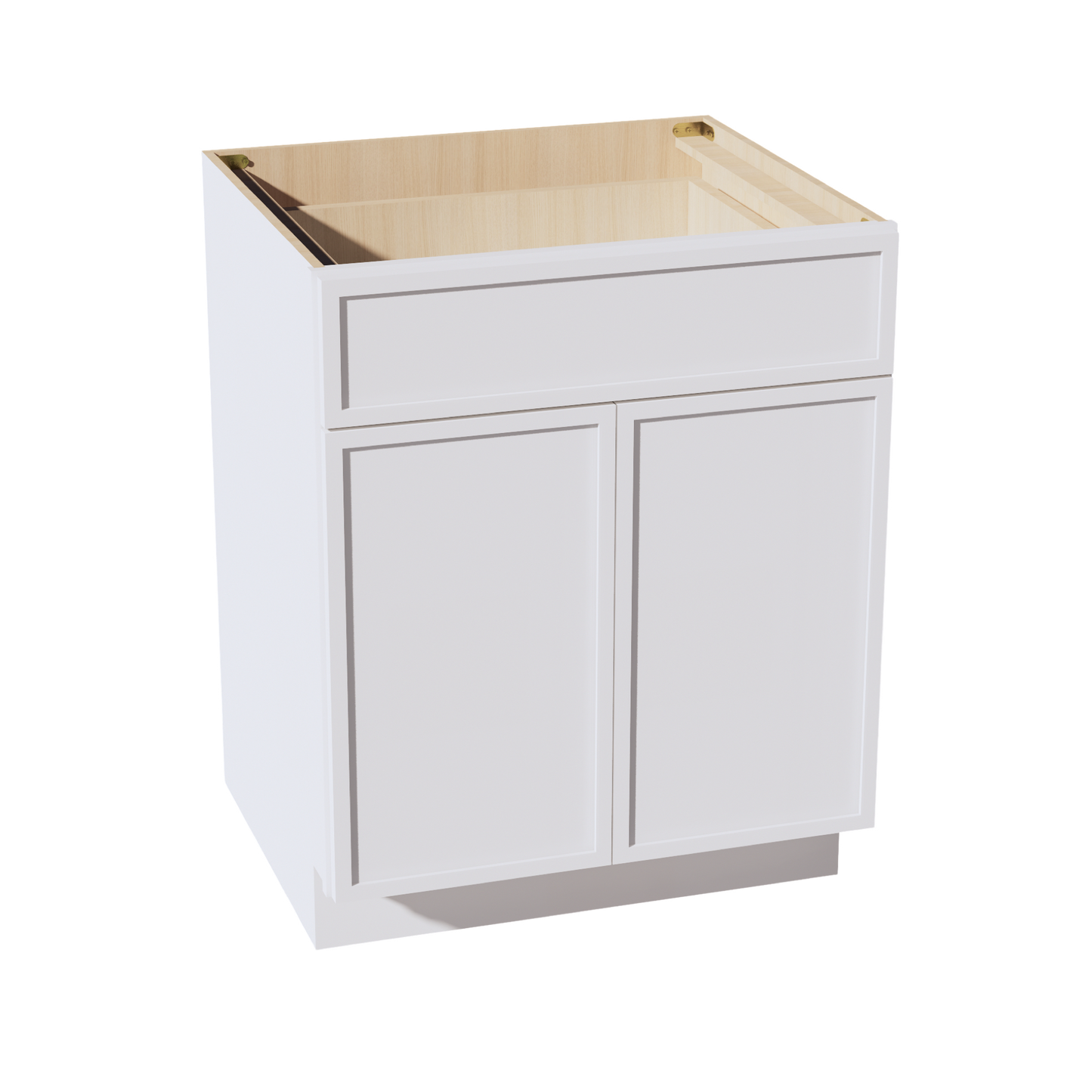 SF-B27: Frost White Slim Shaker 27" 1 Drawer 2 Doors Standard Base Cabinet