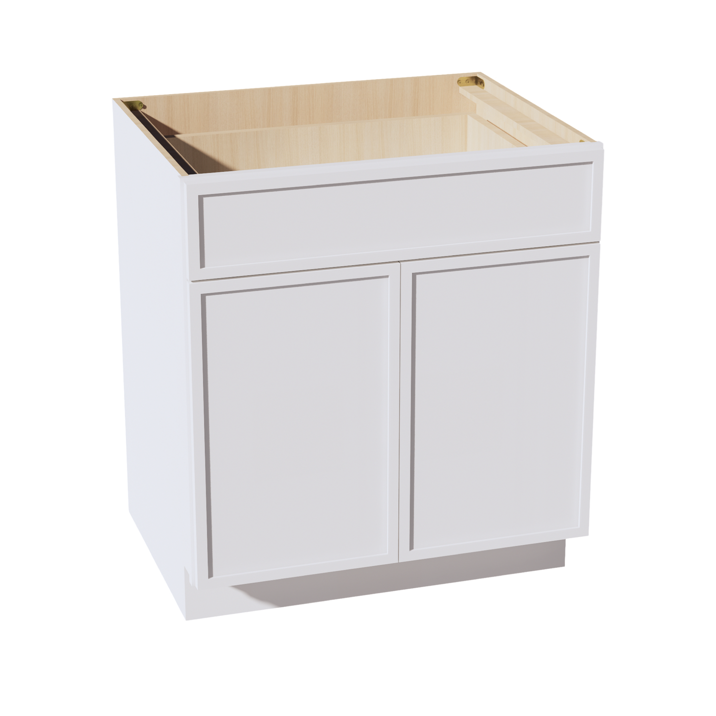 SF-B30: Frost White Slim Shaker 30" 1 Drawer 2 Door Standard Base Cabinet