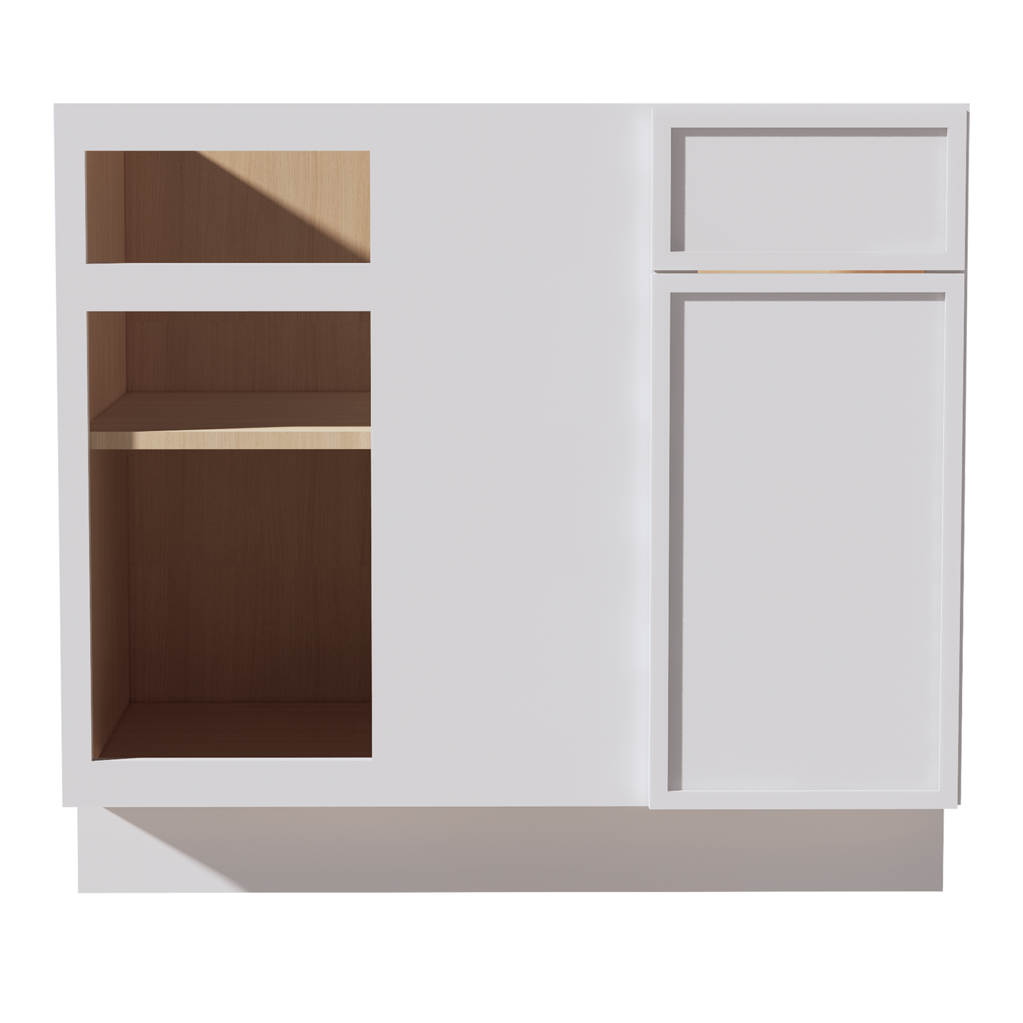 SF-BBC39/42: Frost White Slim Shaker 39" 1 Door - 1 Drawer Blind Corner Base Cabinet