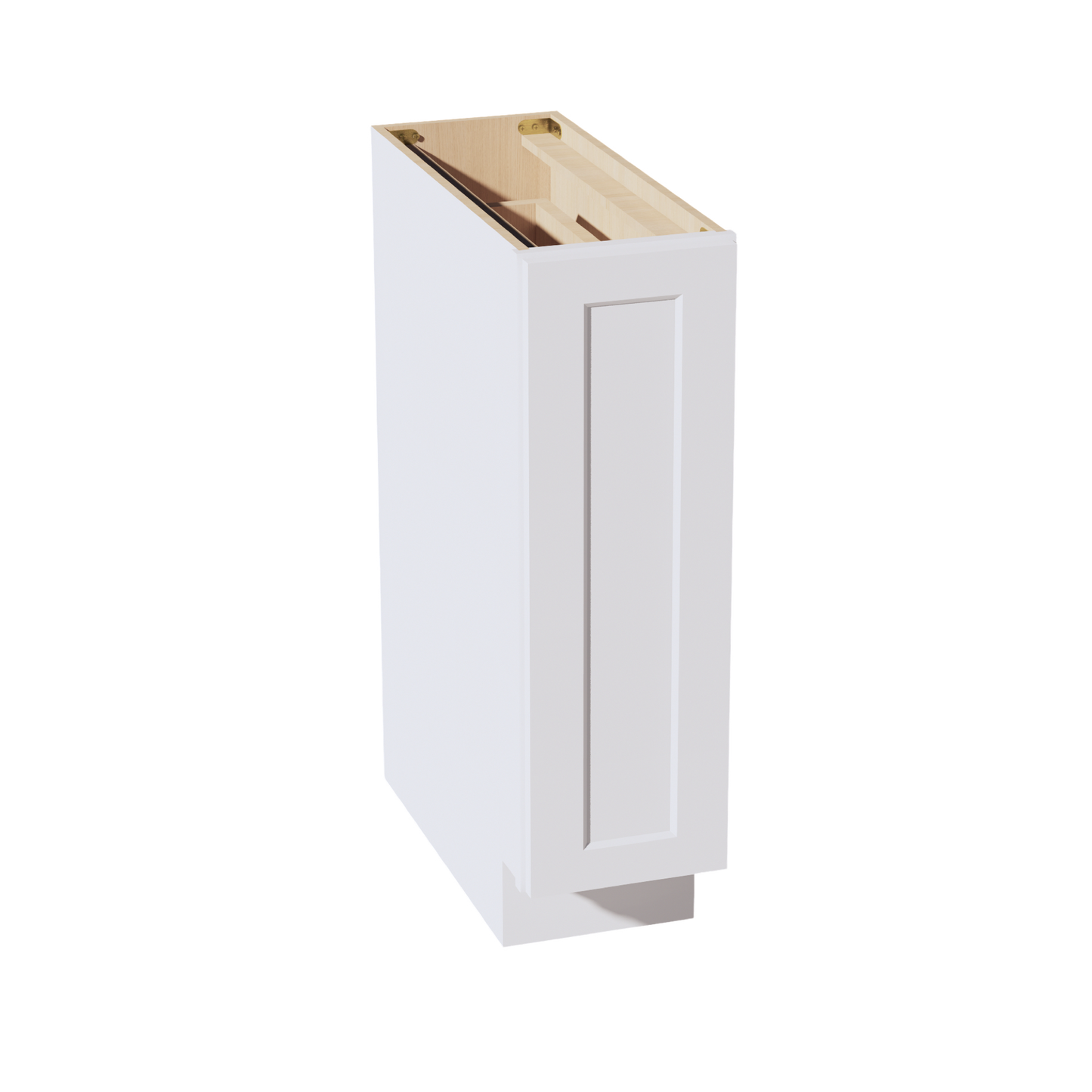 SF-BF09-PO: Frost White Slim Shaker 09" Full Door Pull Out Spice Rack Base Cabinets