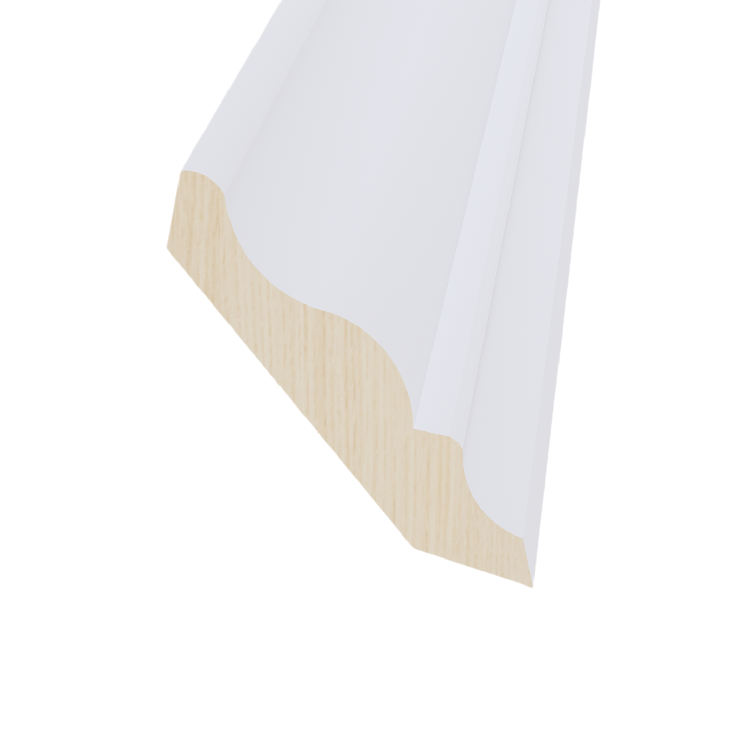 SF-CM6: Frost White Slim Shaker 96"W x 3-1/2"H x 2-1/2"D Crown Molding